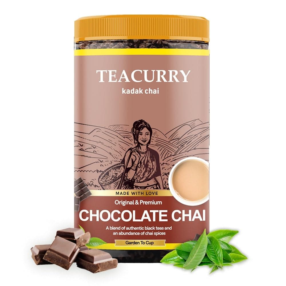 TEACURRY Chocolate Chai - Chocolate Assam Black Tea - 100% Natural Flavoured Tea - Refreshing & Tasteful Flavor - 100 Grams (50 Cups) - Loose Leaves