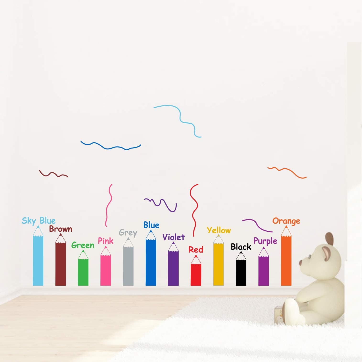Decal O Decal Wall Decals 'Colour Chart-Pencils'Wall Stickers |PVC Vinyl | Multicolour