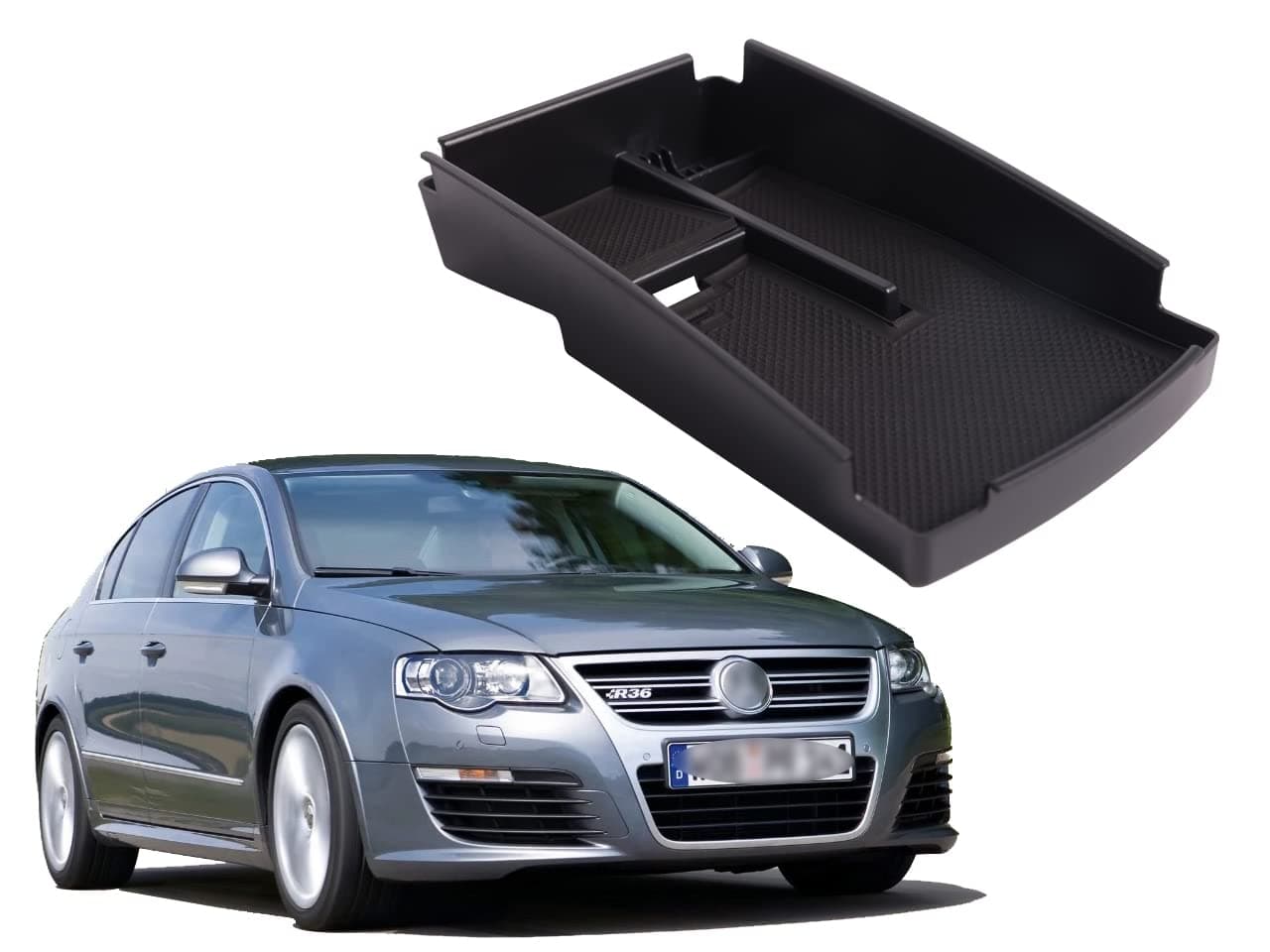Storage Box Armrest Box Centre Console Secondary Storage Organiser Holder for CC Magontan Passat B6 B7L 2009-2015