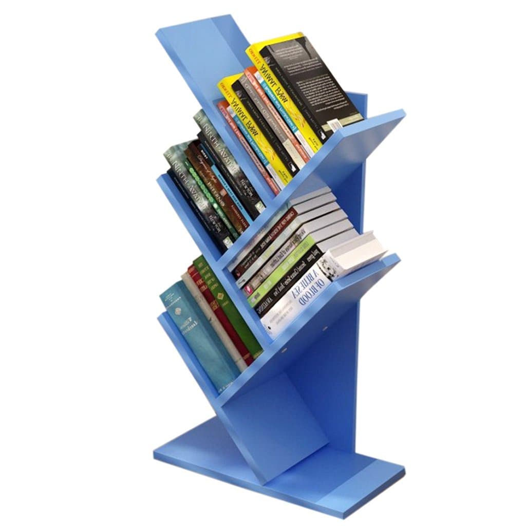 Desktop Bookshelf Student Desktop Small White Bookshelves Storage Shelves Children's Bookshelf Office Shelves Bookshelf textbooks Double Shelves Wild Storage cabinets (Color : Blue)