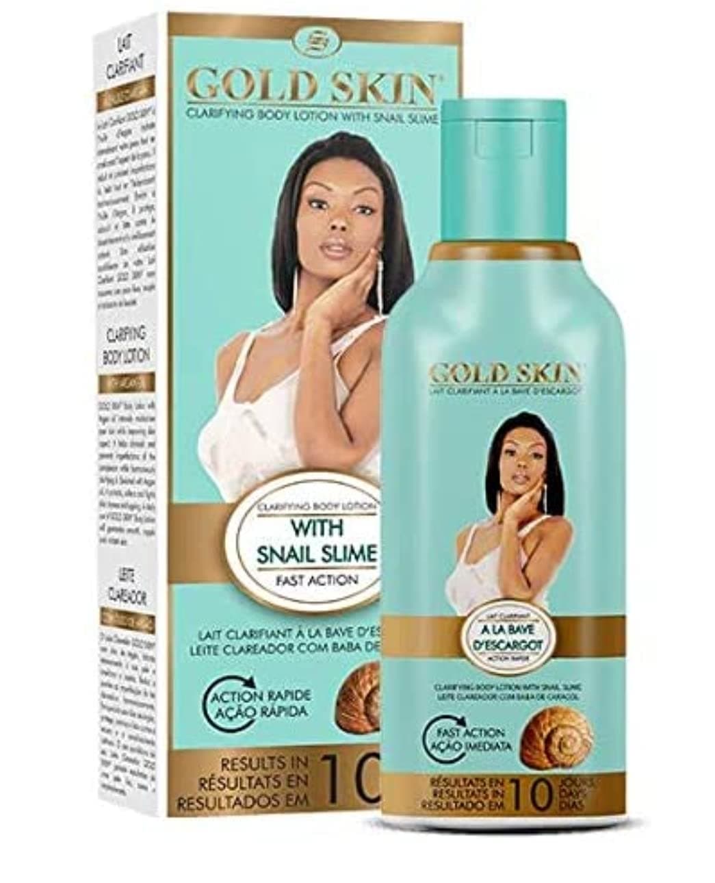 Gold Skin Clarifying Body Lotion with Snail slime (Hydroquinone Free) 250 ml. 8.45 fl.oz