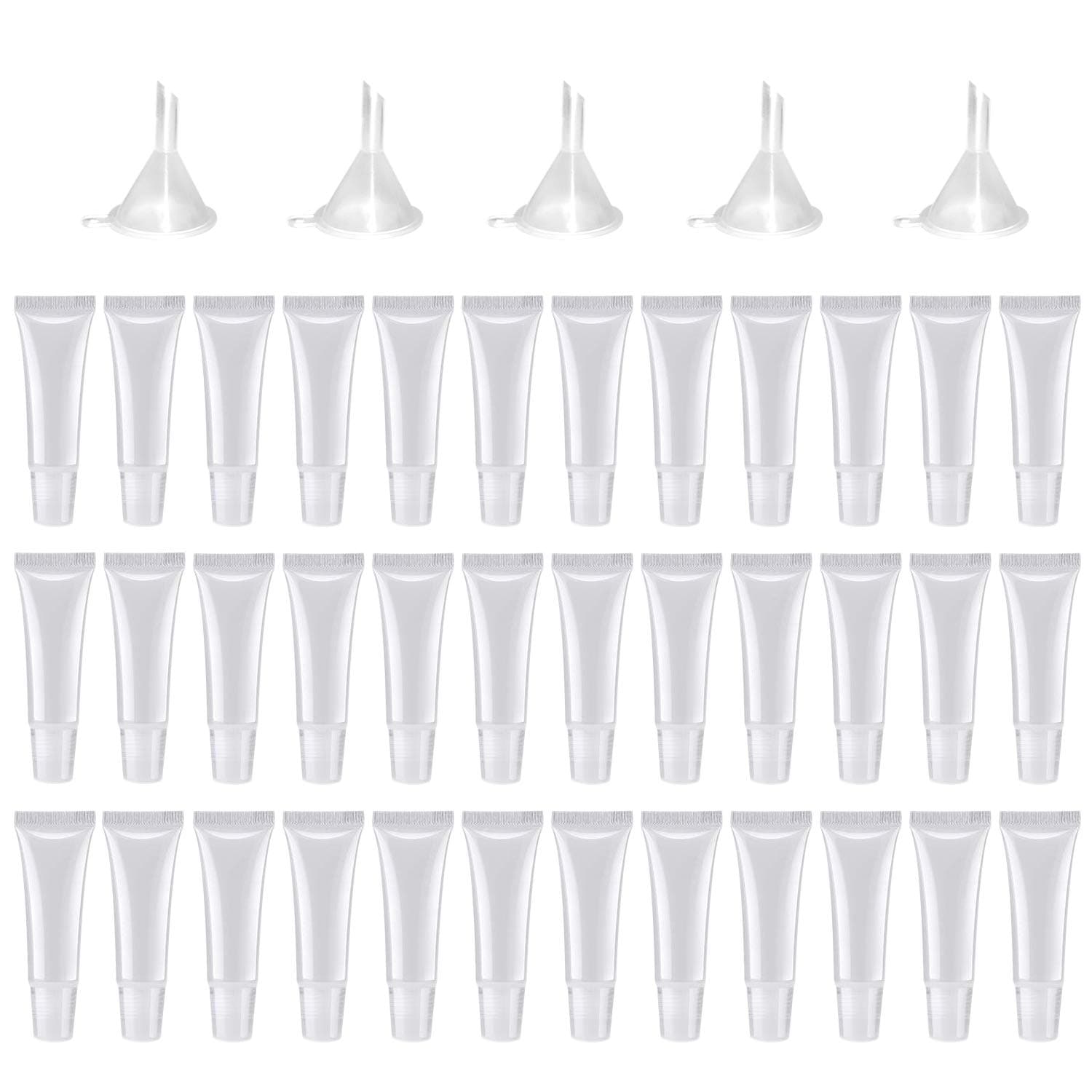 50 PCS 10 ml Empty Lip Gloss Tubes,Clear Tubes Lip Containers,Refillable Plastic Tubes for DIY Cosmetic Lip Gloss Tube