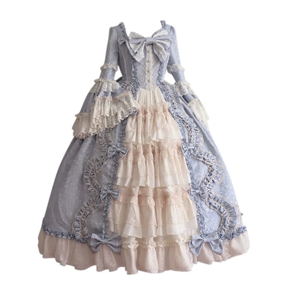 SHOPESSA Women's Victorian Gown French Lolita Dress Princess Costume Renaissance Dress Flare Sleeve Court Cosplay