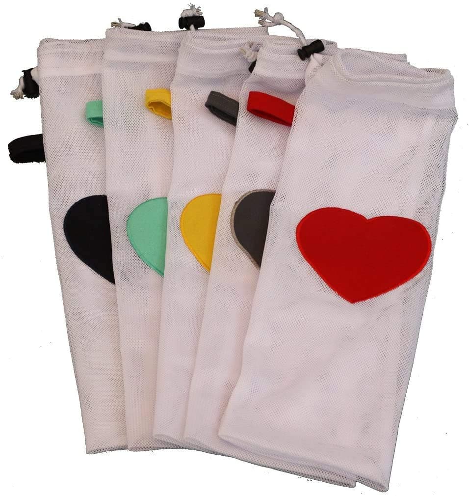 Set of 5 Extra Large Mesh Laundry Bags for Washing Machine and Dryer - Save Time Sorting Socks