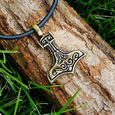 WHALE TAIL THOR'S HAMMER Mjollnir Thors Pendant Brass Pewter CELTIC THOR ODIN Necklace