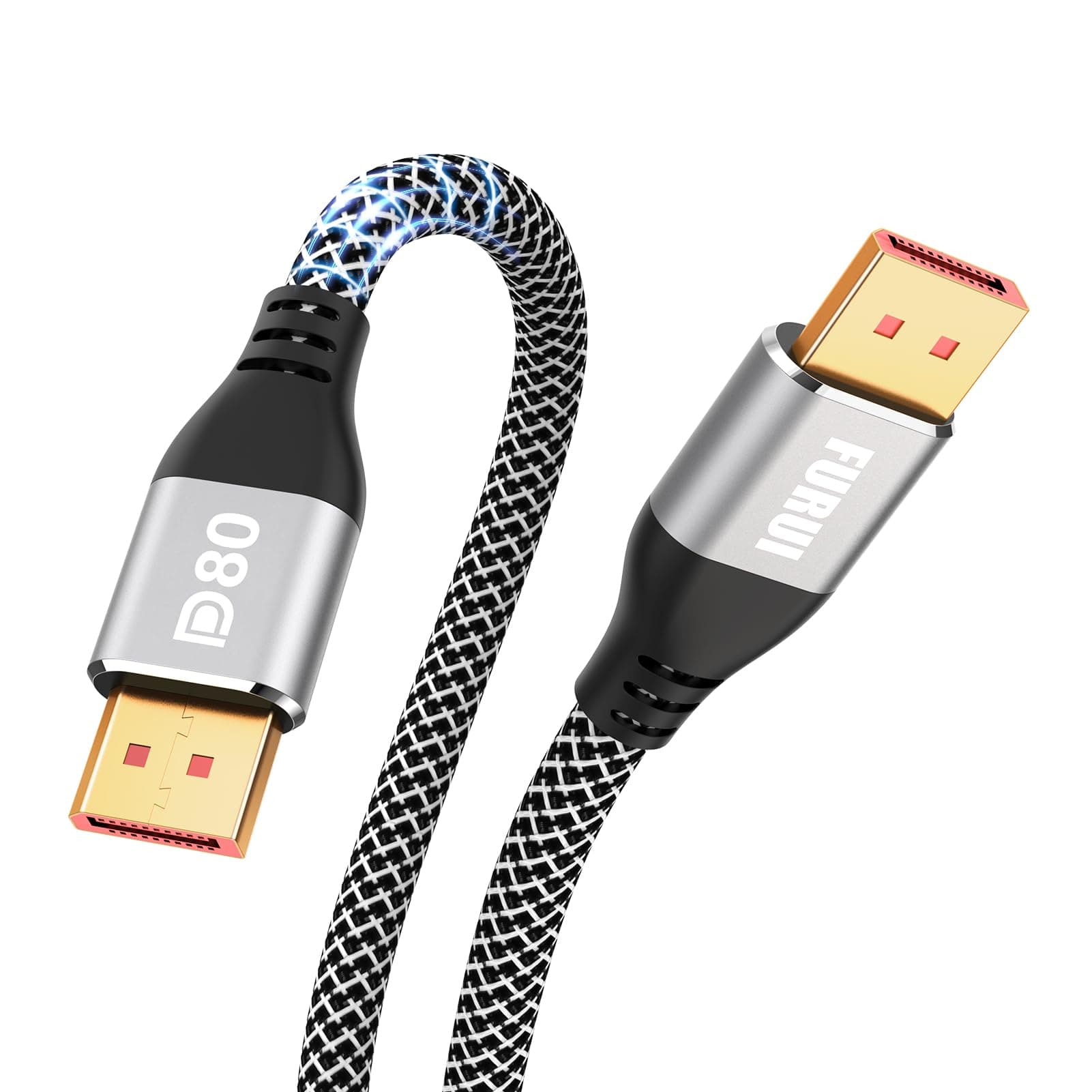 80Gbps DisplayPort Cable 2.1 6FT, VESA Certified, 8K@240Hz, 4K@960Hz 540Hz 360Hz 240Hz, DP 2.1 Cable, DP80 Display Port Cord for RTX 5090, 7900XTX, Gaming Monitor, FreeSync/G-Sync