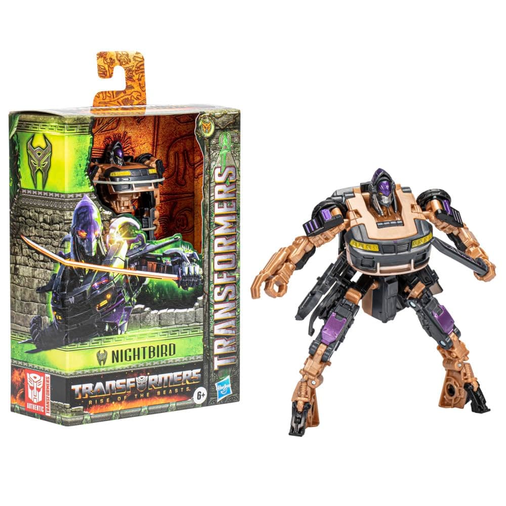 Transformers Toys Transformers: Rise of the Beasts Deluxe Class Nightbird Toy, 5-Inch, Action Figure Toys For Boys and Girls Ages 6 and Up