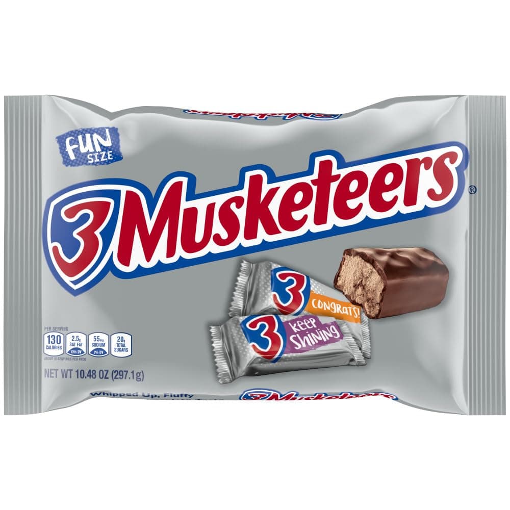 3 MUSKETEERS Fun Size Milk Chocolate Candy Bars, 10.48 oz Bag