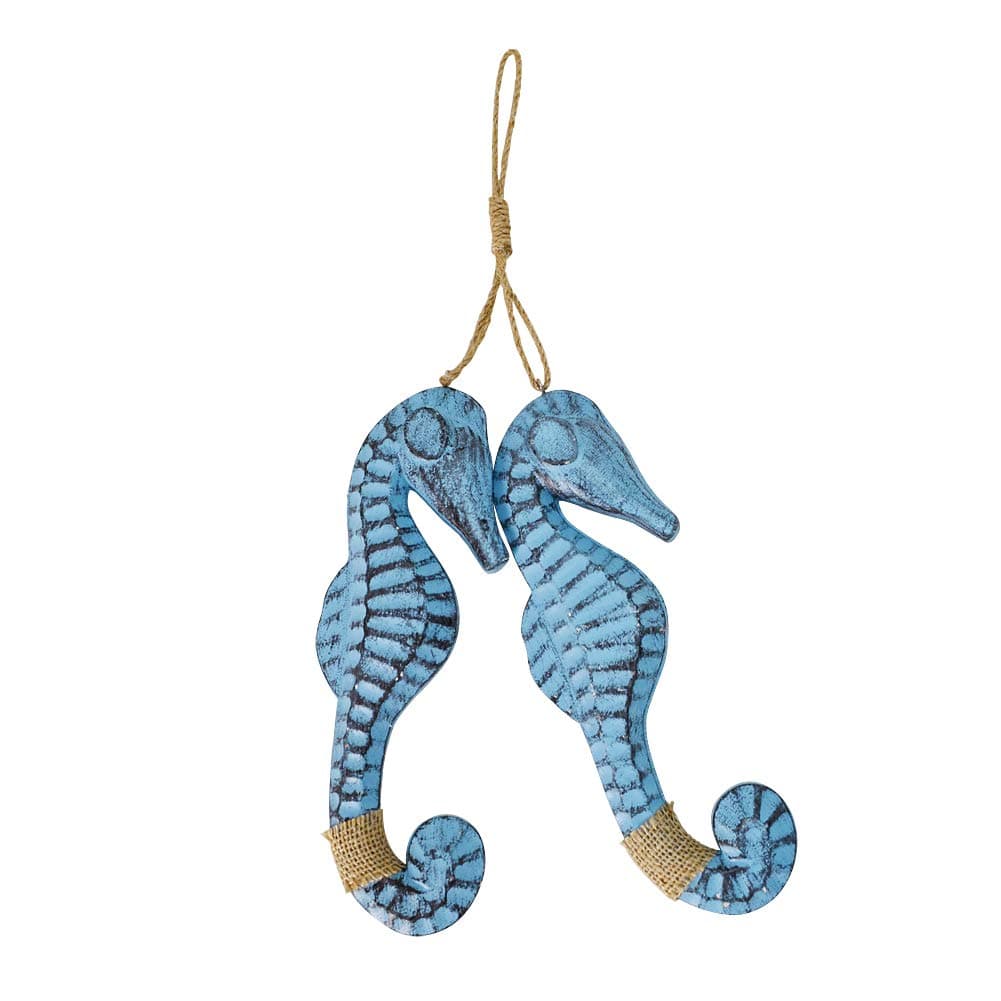Waroom HomeWooden Seahorse Set of 2, Nautical Decor Wall Ornament Wooden Sea Horse, Mediterranean Style Decorative Wall Hanging Gift Crafts 2pcs/Set