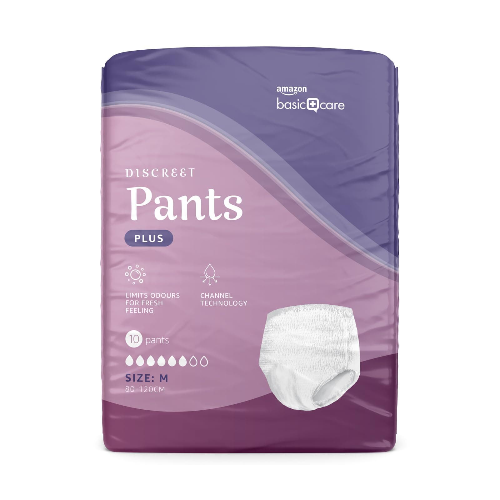 Amazon Basic Care Lady Pants Plus Medium - 40 Count (4 Packs of 10), White