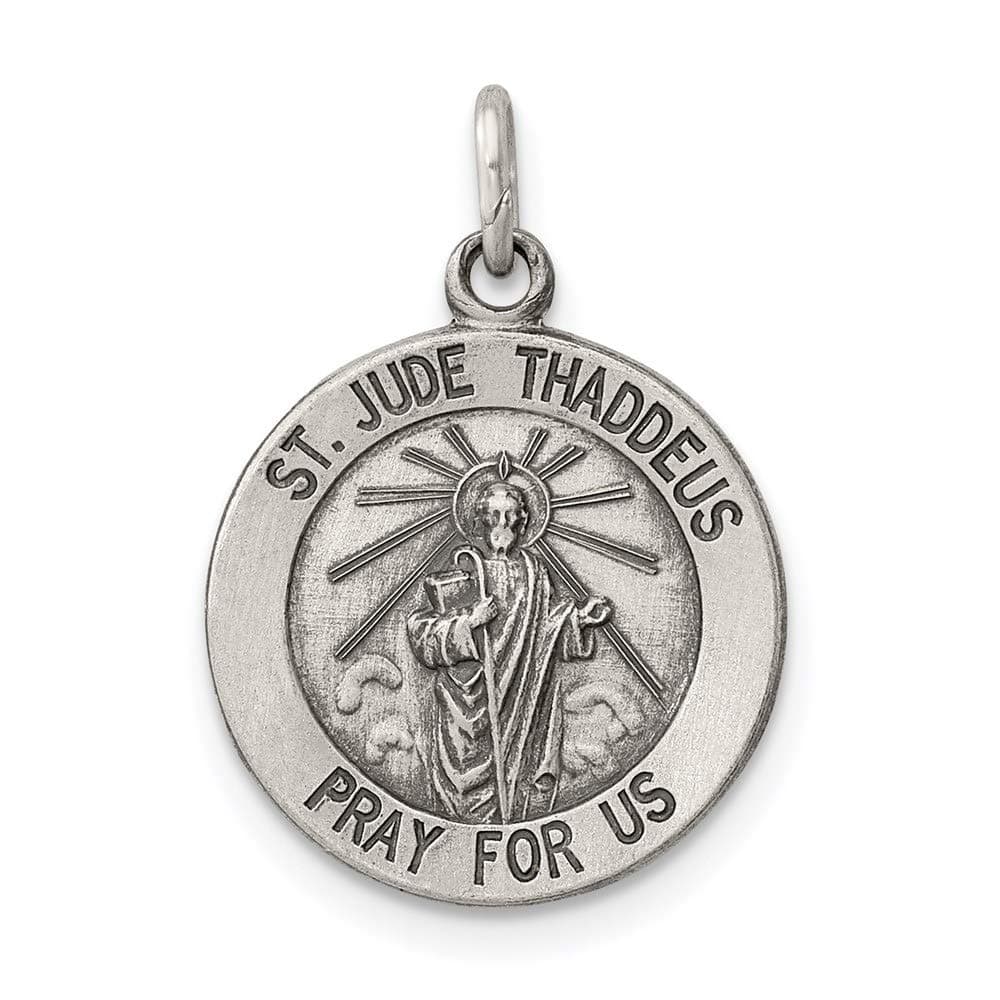 Saris and Things 925 Sterling Silver Saint Jude Thaddeus Medal