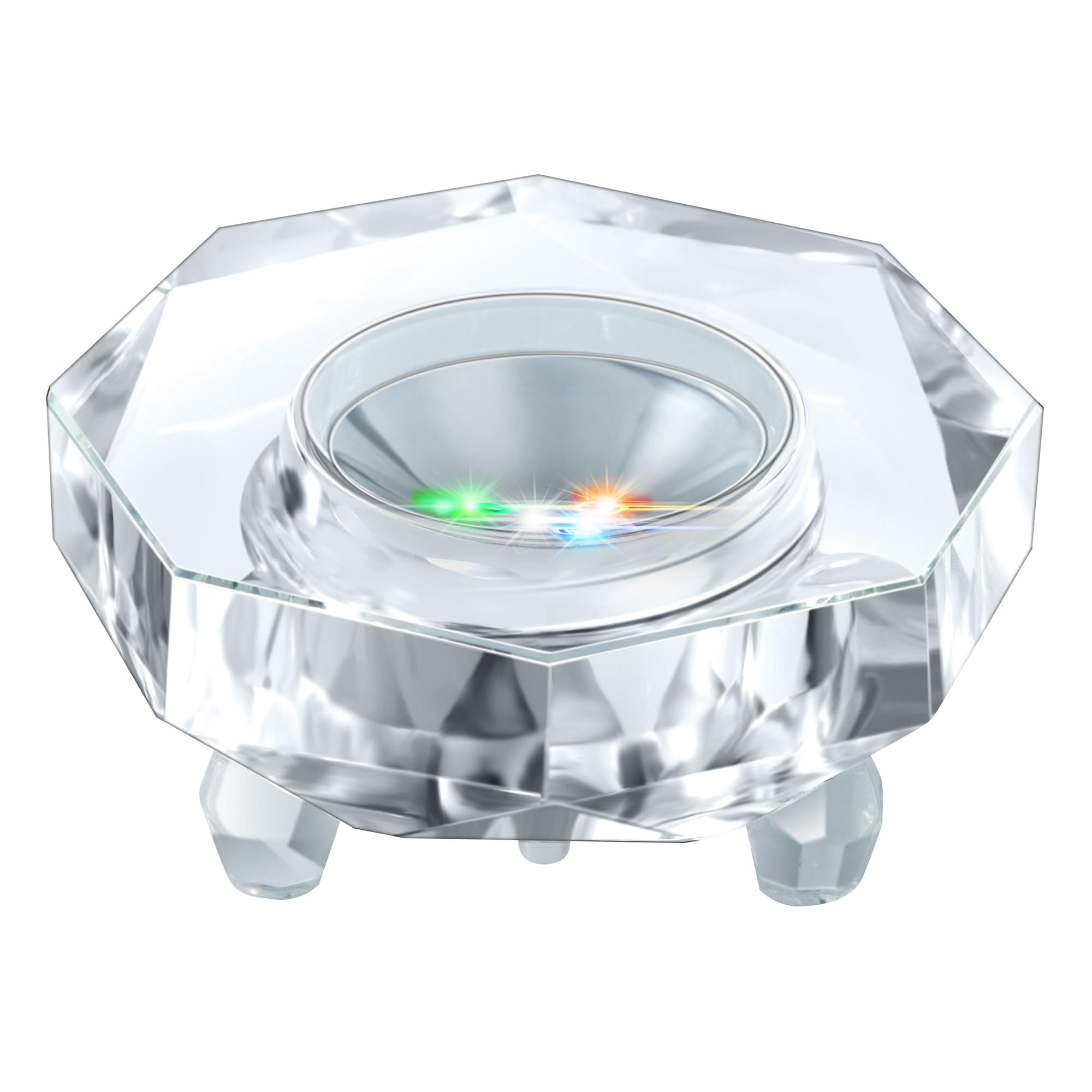 IFOLAINA Crystal LED Light Base Multicolor Changing Pedestal Color Show Stand Lighted Display Plate AC Power for 3D Glass Art Octagon Light Base