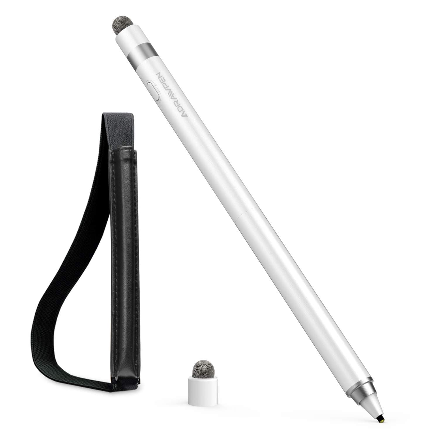 Stylus Pens for Touch Screens, Adrawpen New-Upgrade 5 Mins auto-Off Rechargeable High-Sensitivity Active Smart Pencil Digital Pen with Superfine Tip, Compatible for iPad iPhone Samsung Tablets(White)