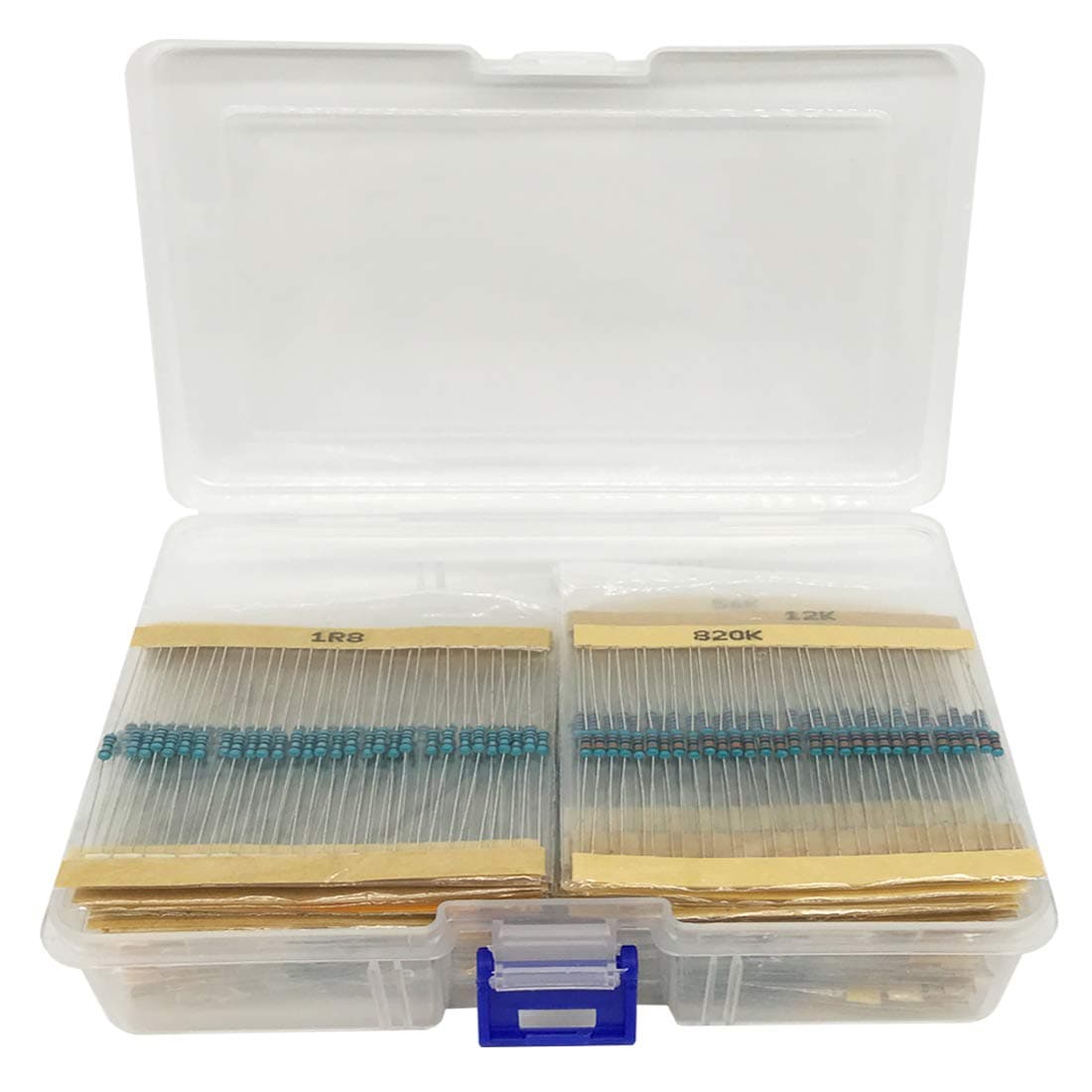 2190 PCS 73 Values 1% Resistor Kit Assortment, 1 Ohm - 1M Ohm, E12 Standard Resistor Series 1/4W Metal Film Resistors for DIY Electronic Projects and Experiments