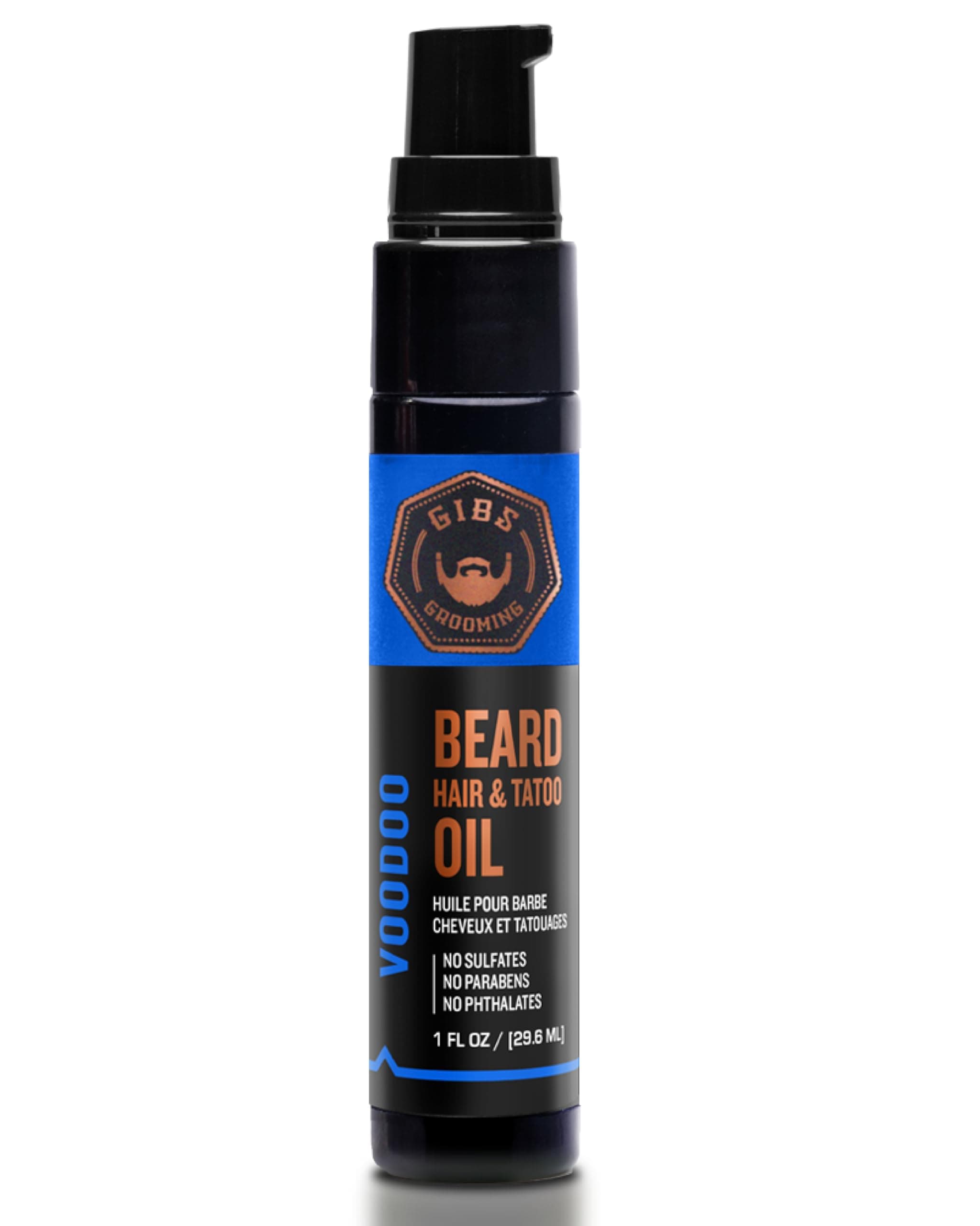 - GIBS Beard, Hair & Tattoo Oil - Softens & Strengthens Beard Growth, Moisturizes Skin (4 Scents, 2 Sizes)