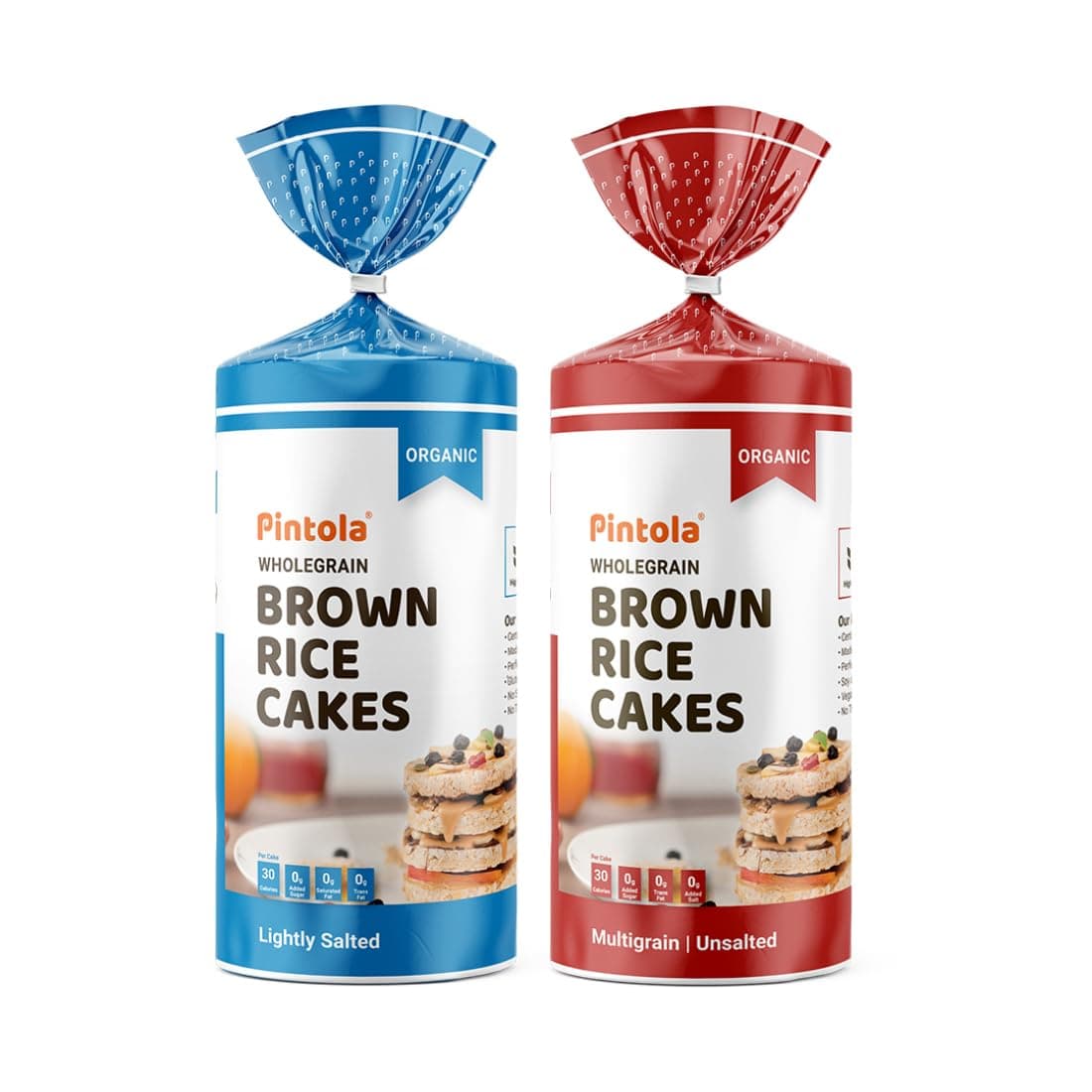 Organic Wholegrain Brown Rice Cakes Combo Pack (All Natural) (Multigrain and Lightly Salted) (130 g x 2)
