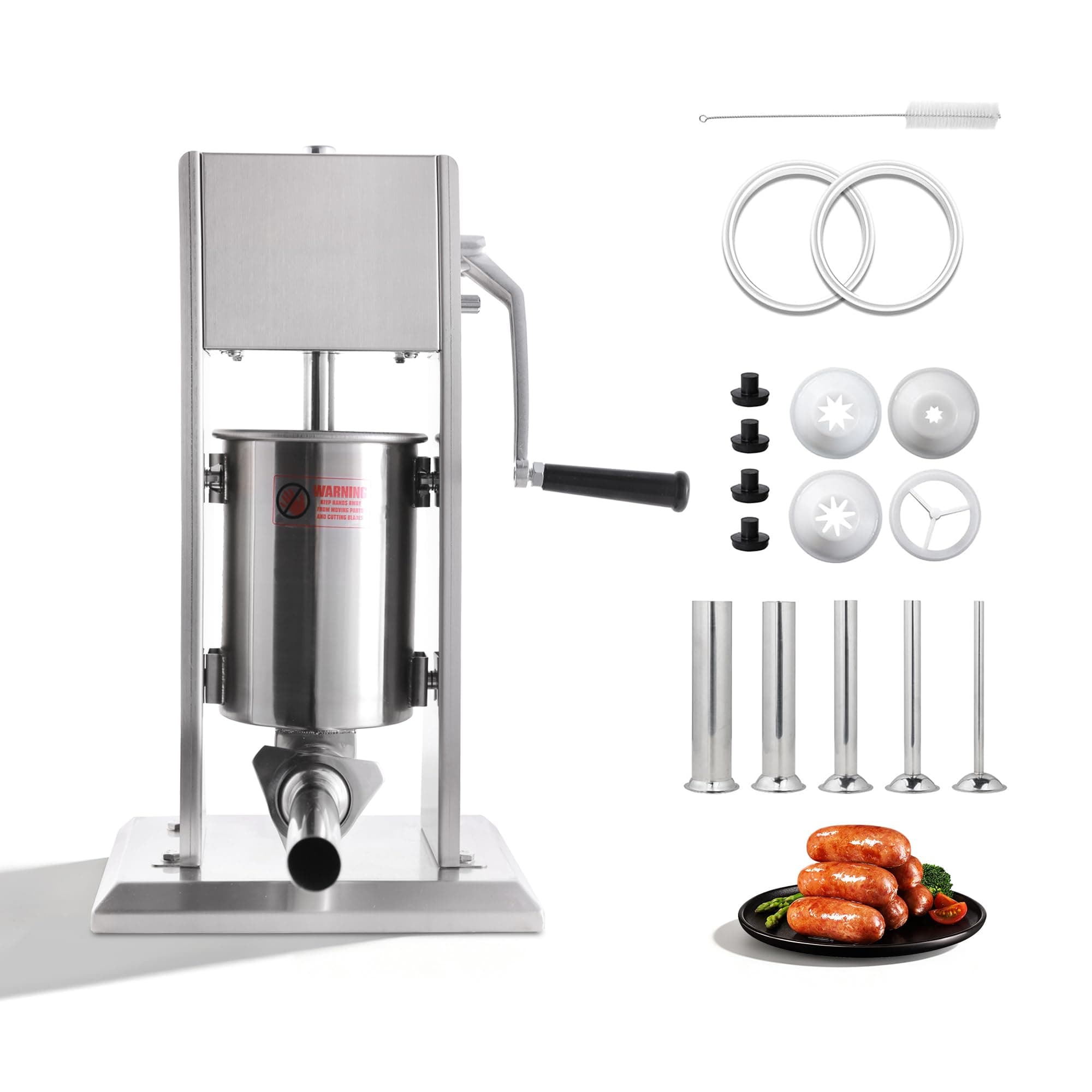 HAKKA BROTHERS 2 in 1 Sausage Stuffer, Vertical Sausage Maker and Spanish Churro Maker Machines with 2 Speed, 7LB/3L