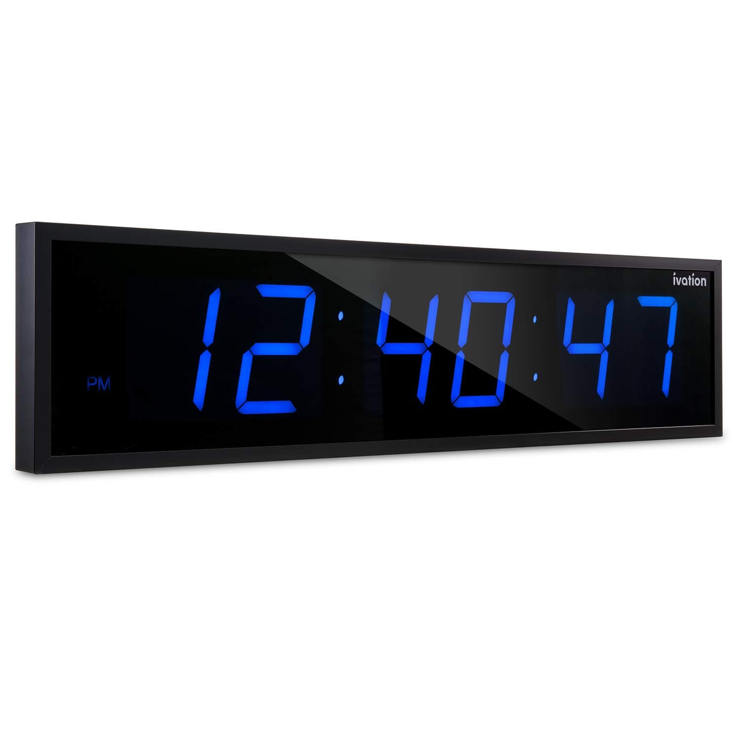 Ivation Huge Large Big Oversized Digital LED Clock - Shelf or Wall Mount (30 Inches Wide, Blue)