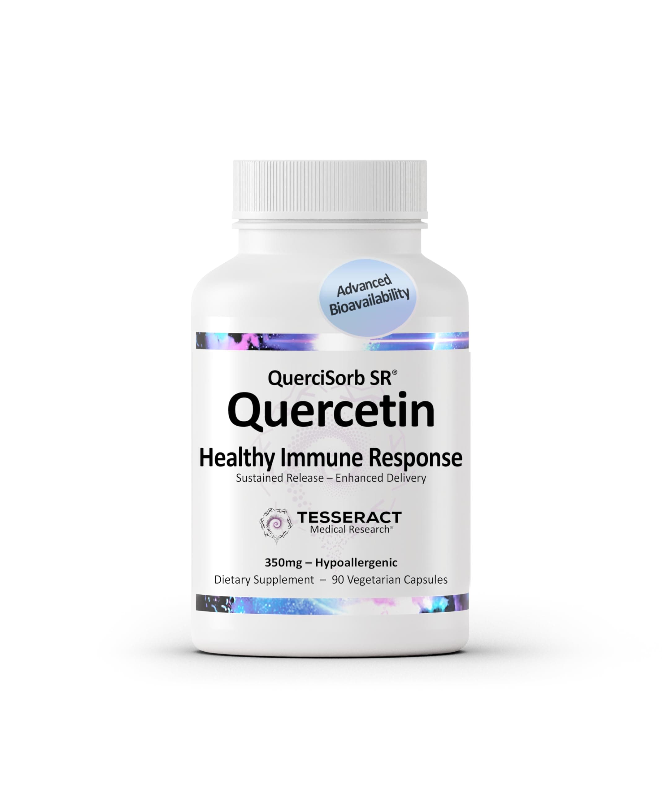 Tesseract Medical Research QuerciSorb SR Immune Support Supplement, Sustained Release Quercetin, Supports Immune Function and Overall Health, Hypoallergenic. 400 mg, 90 Capsules