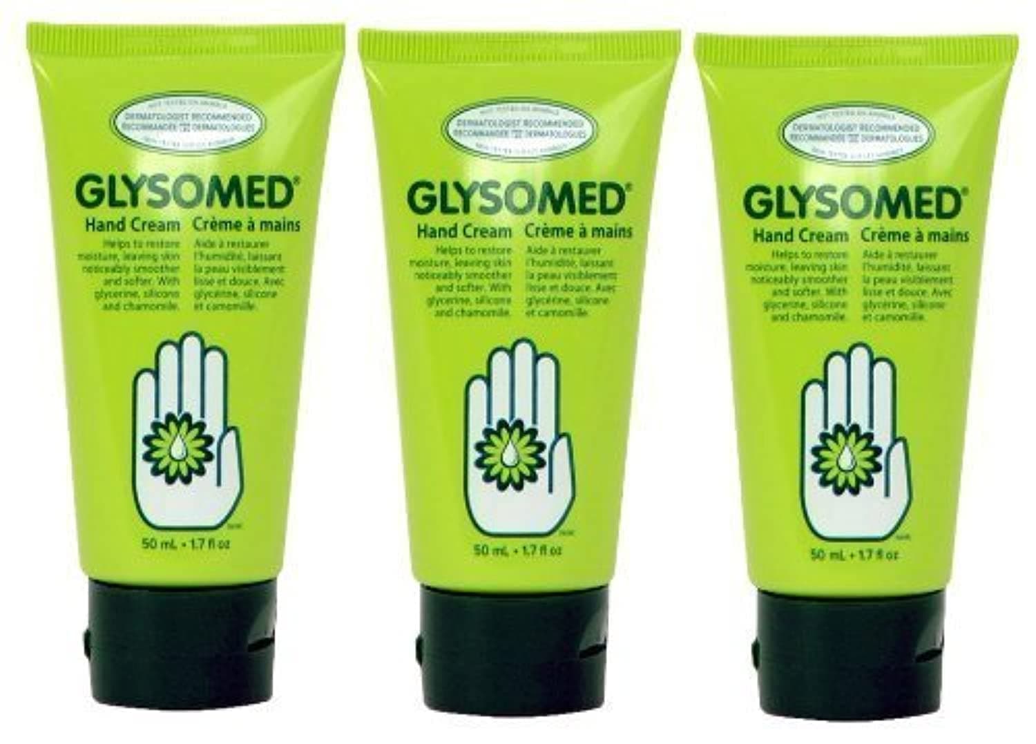 Hand Cream Trio Pack (3 x Glysomed Hand Cream Mini Travel Size Tube 50mL / 1.7 fl oz)