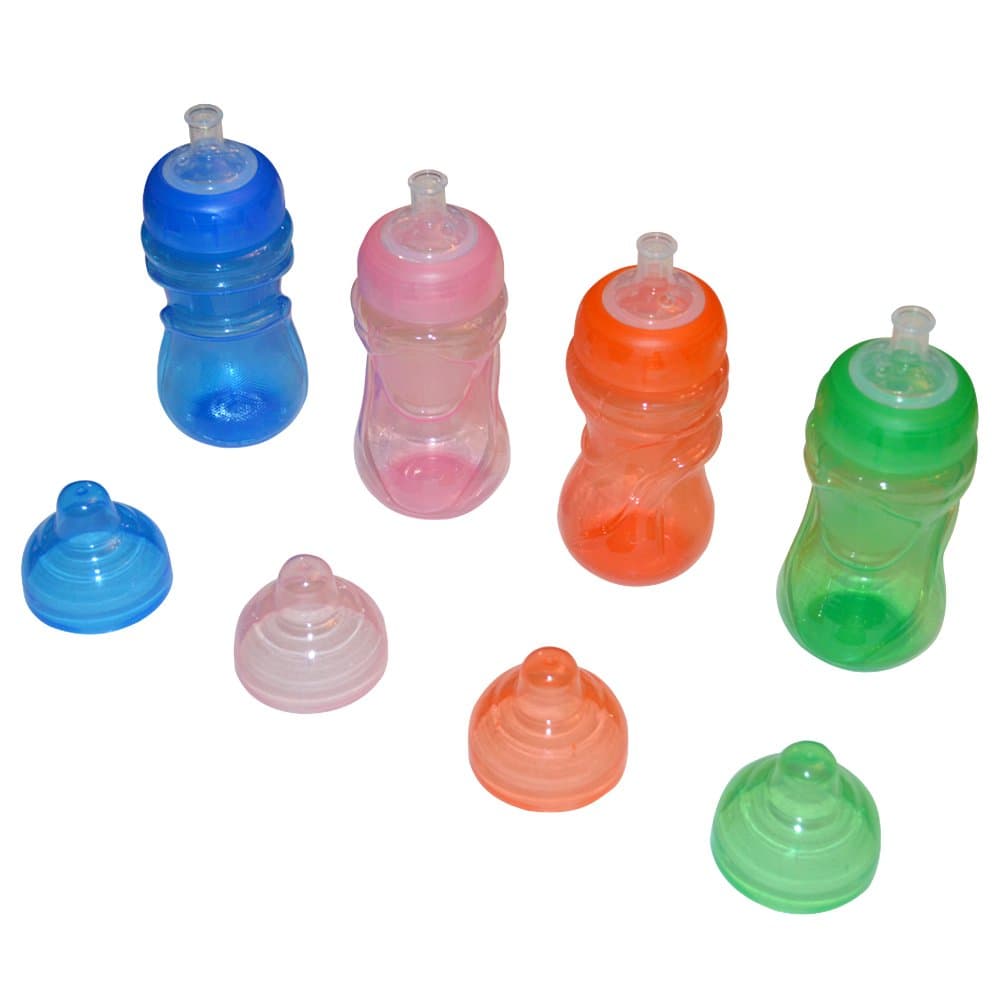 Sharebear BPA Free Sippy Cups - Leak Proof, Spill Proof - Dishwasher Safe - Your Baby or Toddler Will Love the Easy Grip Hold - 4 Pack 12 oz.