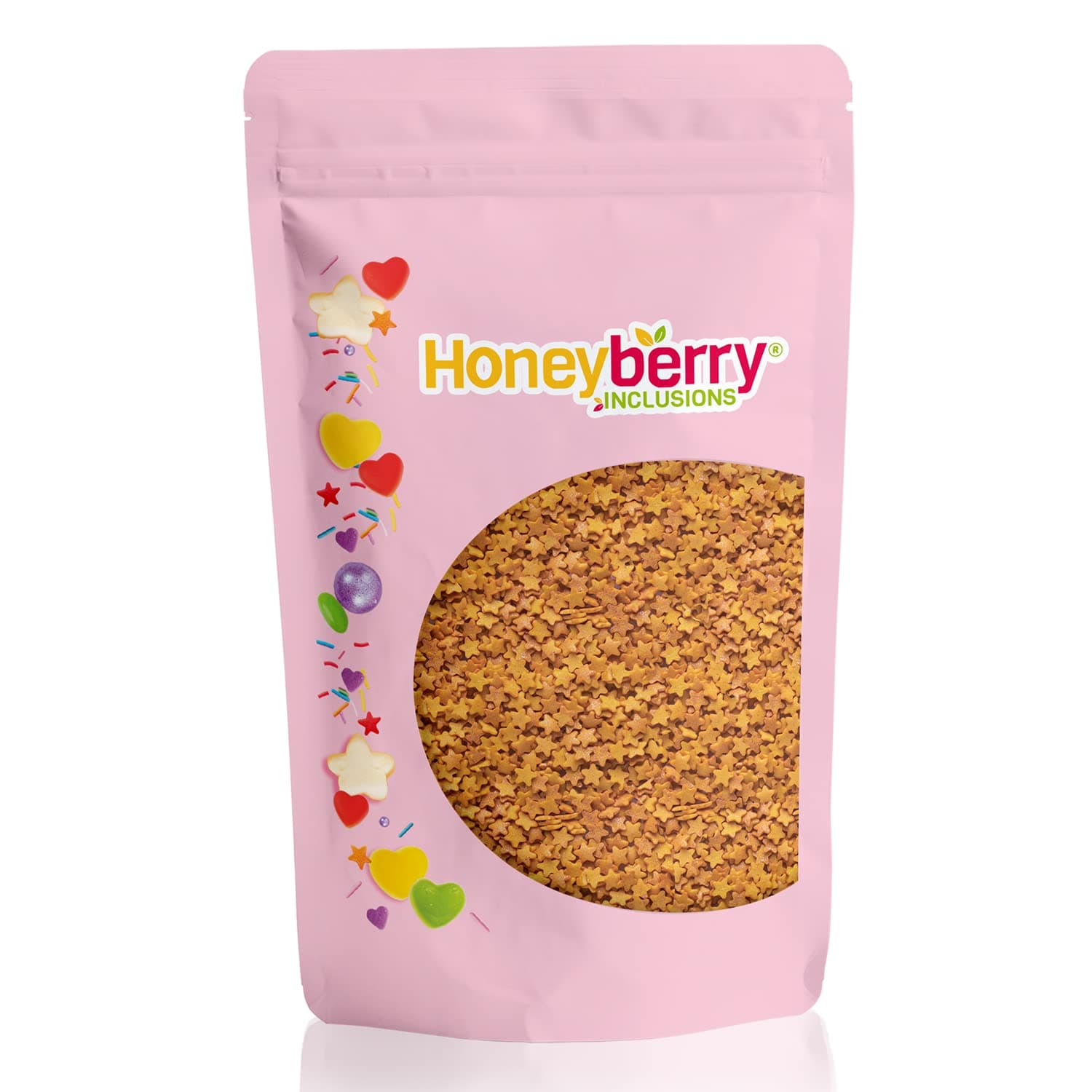 HONEYBERRY INCLUSIONS Gold Stars 200g - Premium Edible Decorating Sprinkles for Baking, Cupcake and Cake Decorations, Ice Cream, Dessert and Icing Decoration Toppers