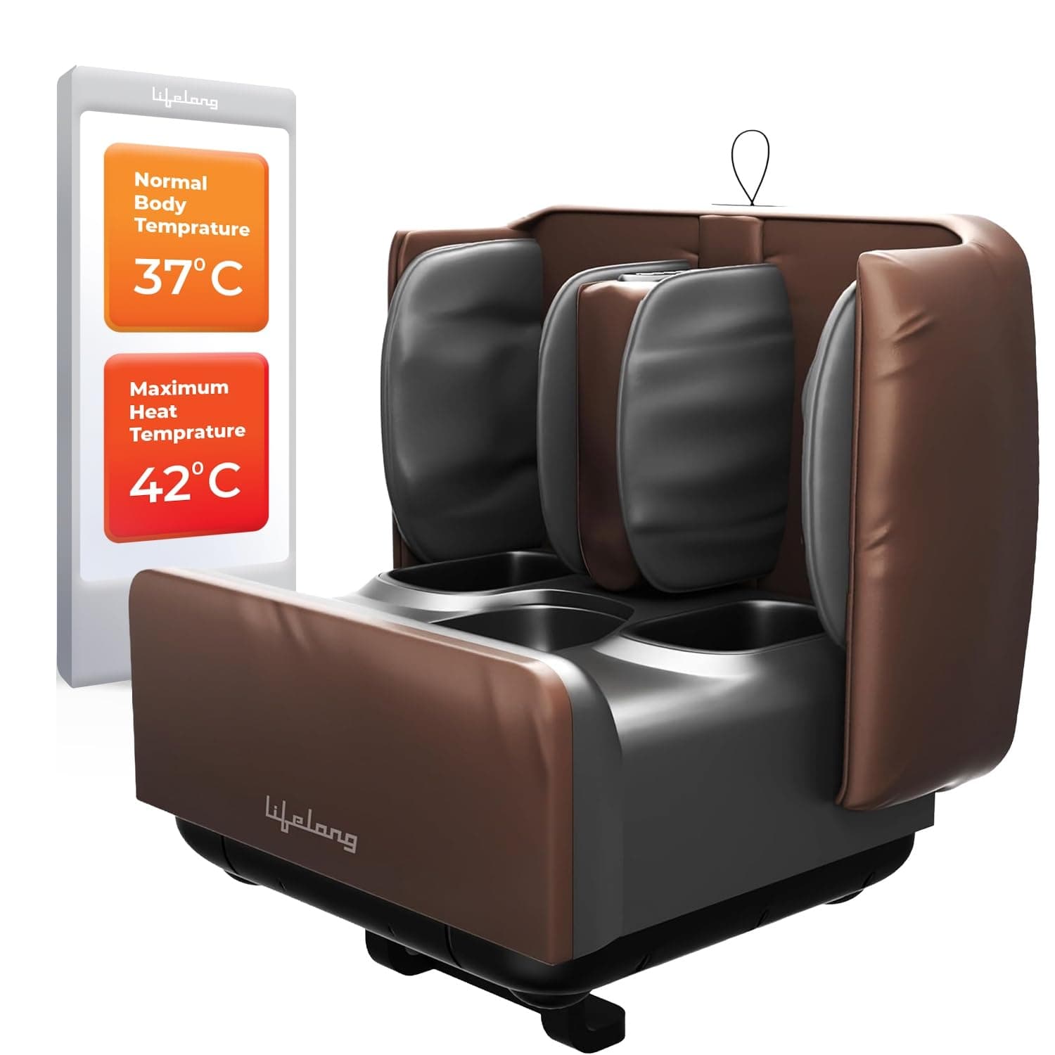 2 in 1 Foot & Leg Massager Machine & Foldable Ottoman Rest for Home - Pain Relief Massage for Legs - Heat + Rolling, Kneading, Shiatsu, Vibration & Air Compression - Massages Ankle & Calf too