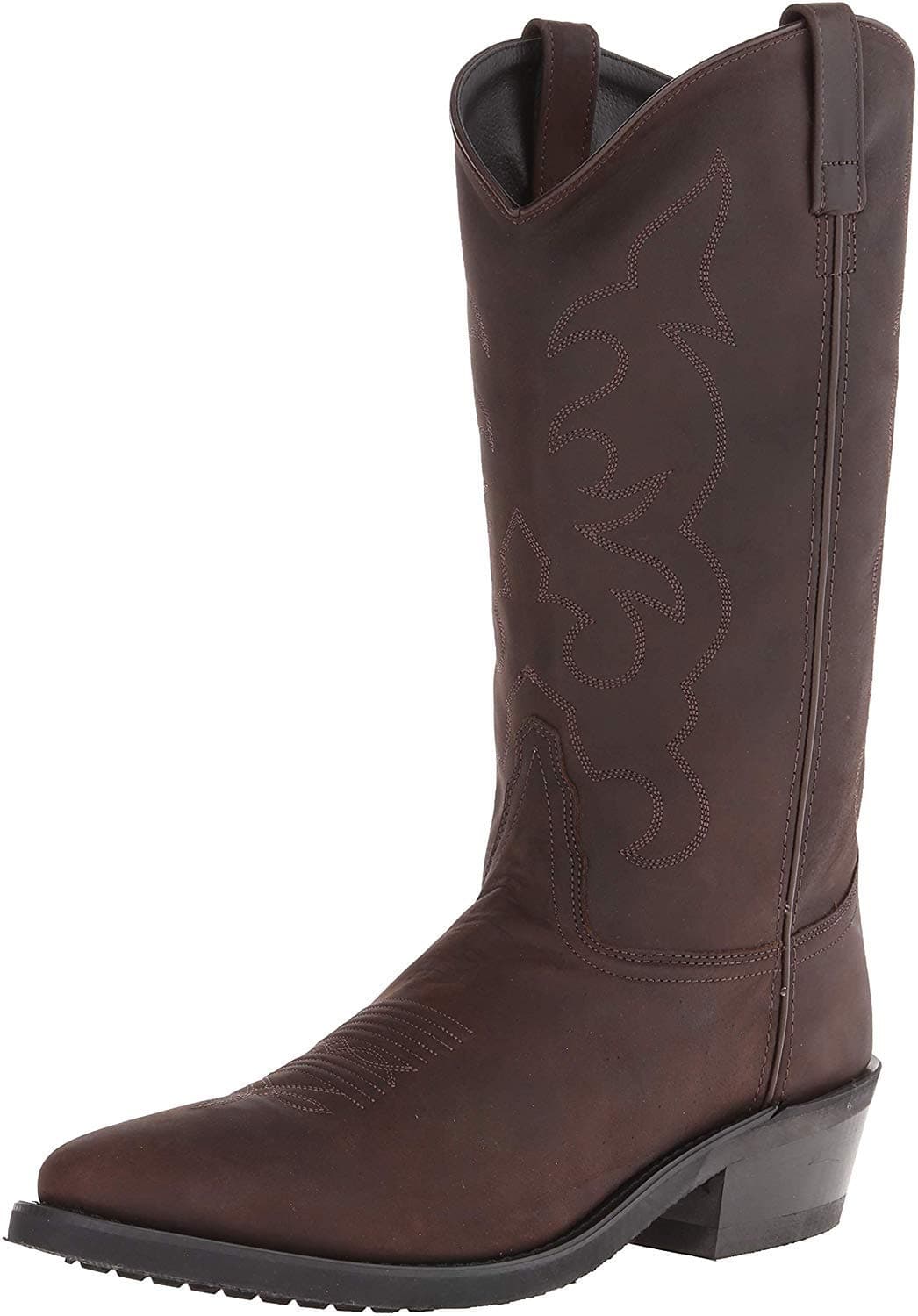 OLD WEST Men's Stitched Cushioned Round Toe Cowboy Western Boots