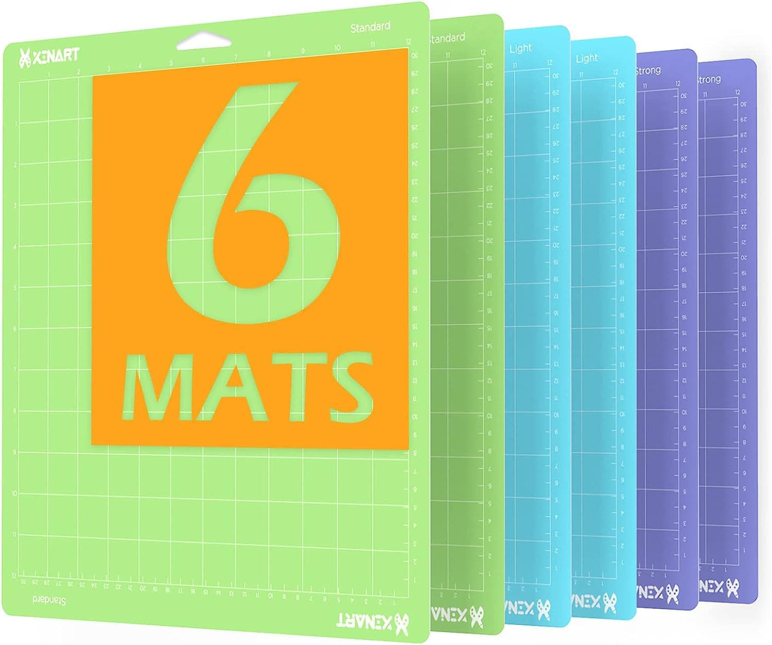 Xinart Cutting Mats for Cricut Maker 3/Maker/Explore 3/Air 2/Air/One 12x12" 6pcs Variety Adhesive Quilting Replacement Cutting Mats Compatible with Cricut Machines