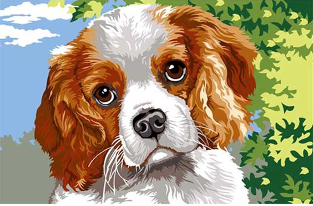 TENDRESSE, PRECIOUS PUPPY NEEDLEPOINT CANVAS DESIGN