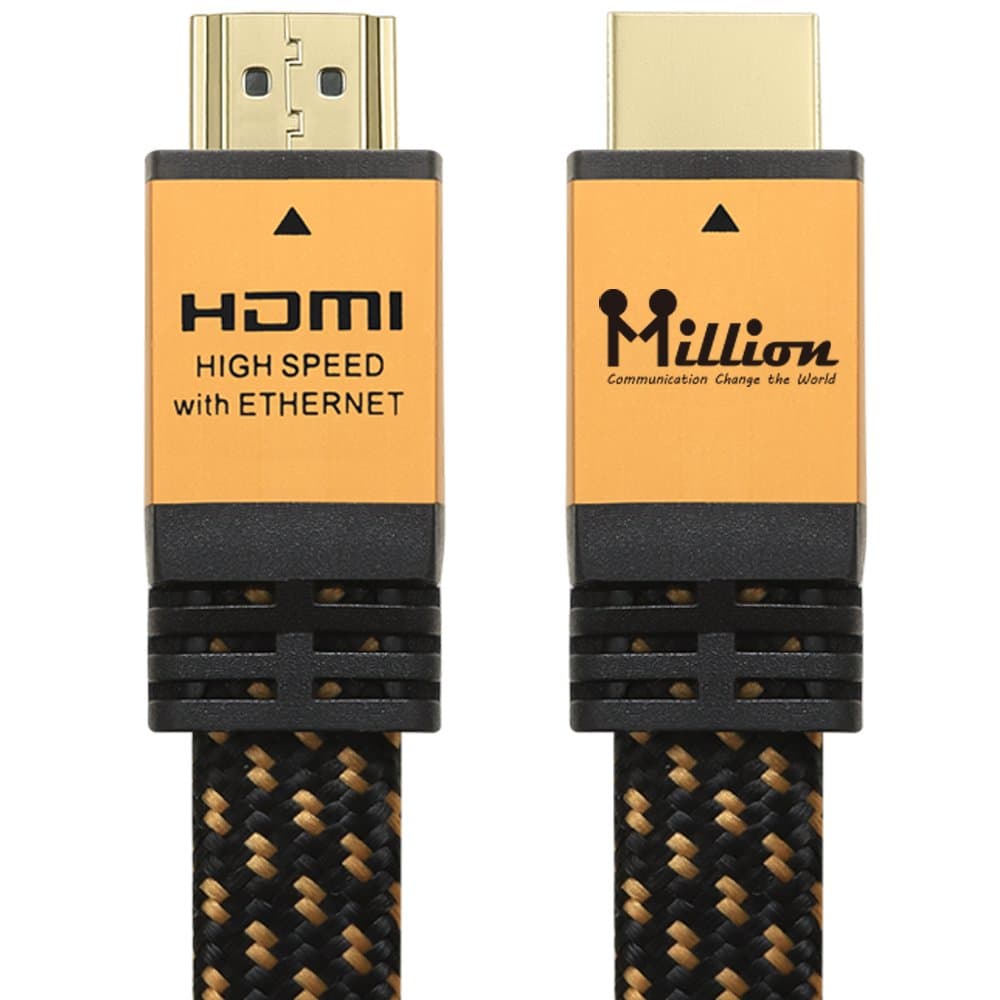 Million High Speed Ultra HDMI Cable 3 Feet (1.0m) with Ethernet - HDMI 2.0 Professional Support 4K 3D 2160P 1440P - Audio Return Channel (ARC),Gold Case