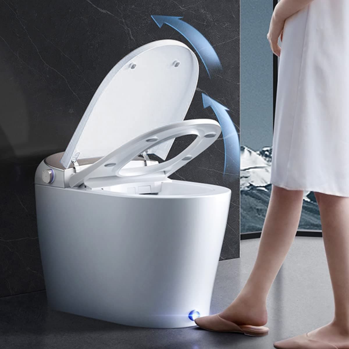 EPLO Dp7 Smart Toilet, Built-in Bidet, Automatic Opening and Closing, Heating Sheet, Automatic Flush Toilet, Night Light, Elongated Japanese Style Toilet