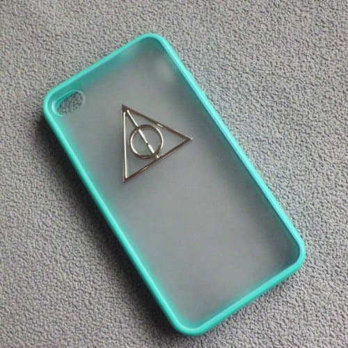 Richton iPhone 4 Case,Harry Potter Deathly Hallows iPhone 4 Case, iPhone Case 4/4s Blue Color Frosted Translucent Case