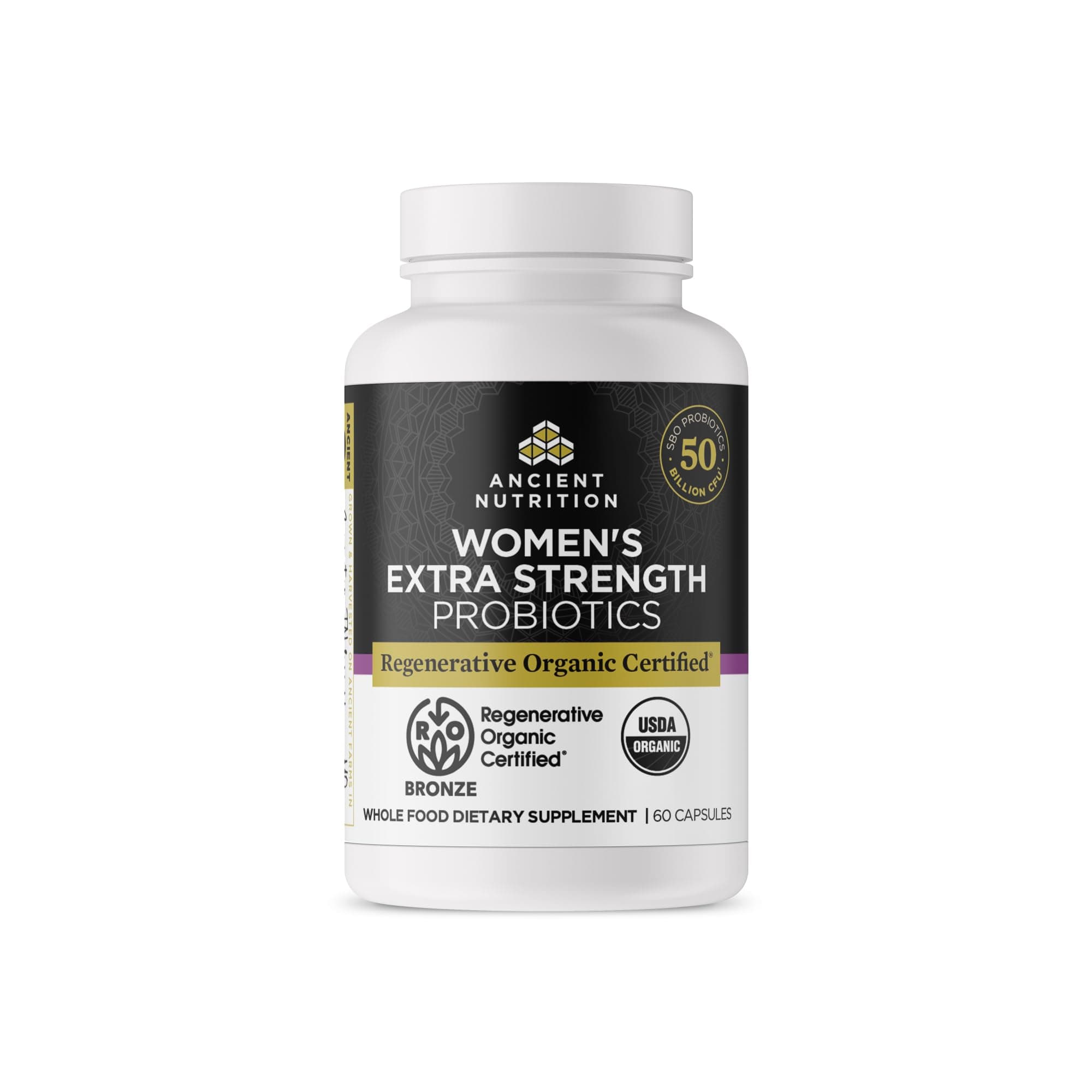 Regenerative Organic Certified Probiotics for Women, Probiotics Women’s Extra Strength, Healthy Digestion and Immune System Function Support, 25 Billion CFUs* Per Serving, 60 Count