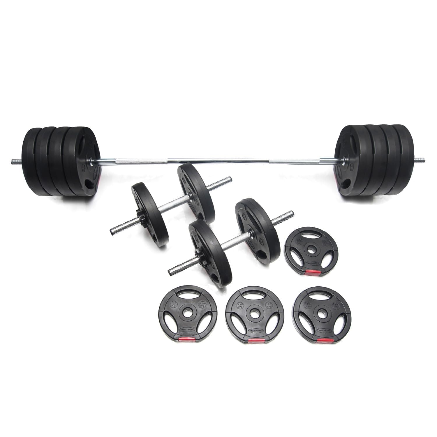 BODYPOWER 57kg Tri-Grip Vinyl Weight Set