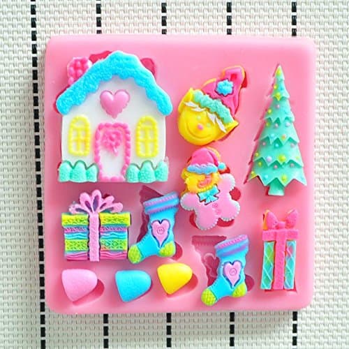 Martha Art Craft - Sugarcraft Decorating Kit High Quality Christmas Fondant Molds Silicone Silicone Cake Mold Cake Cookie Chocolate -Silicone Soap Mold Silicone Theme Christmas (Random Color) By Paradise Smile