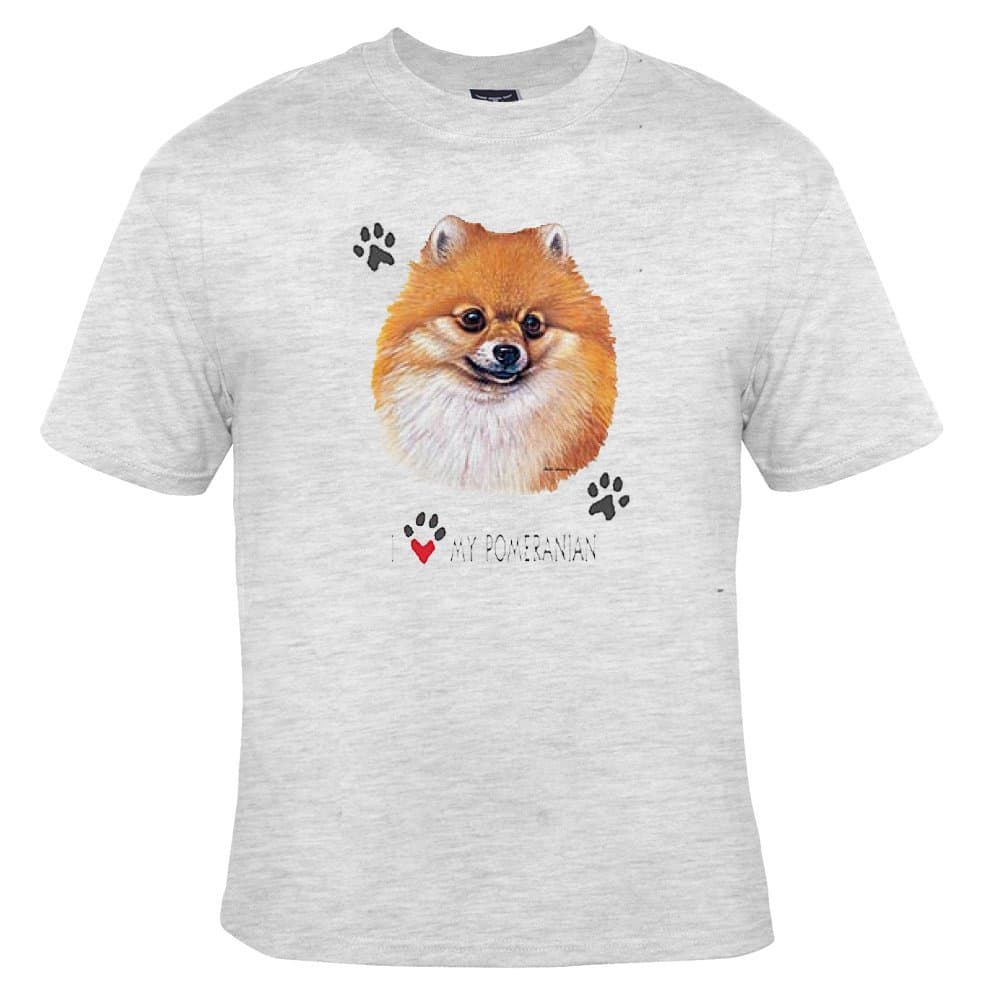 I Love My Pomeranian Adult T-Shirt