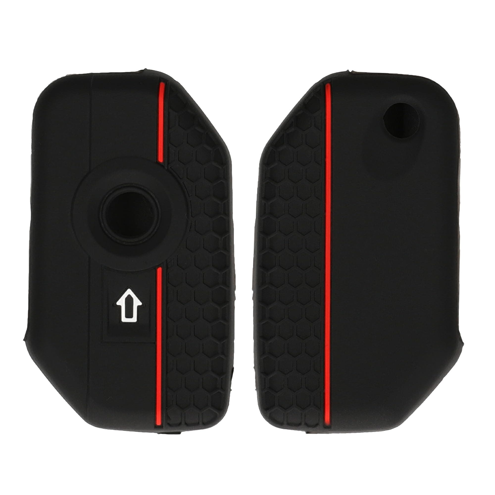 kwmobile Motorcycle Key Cover Compatible with BMW R1250GS C400X C400GT F900R F750GS R1200GS GS1250 Case - Silicone Case for Motorbike Keys - Black/Red