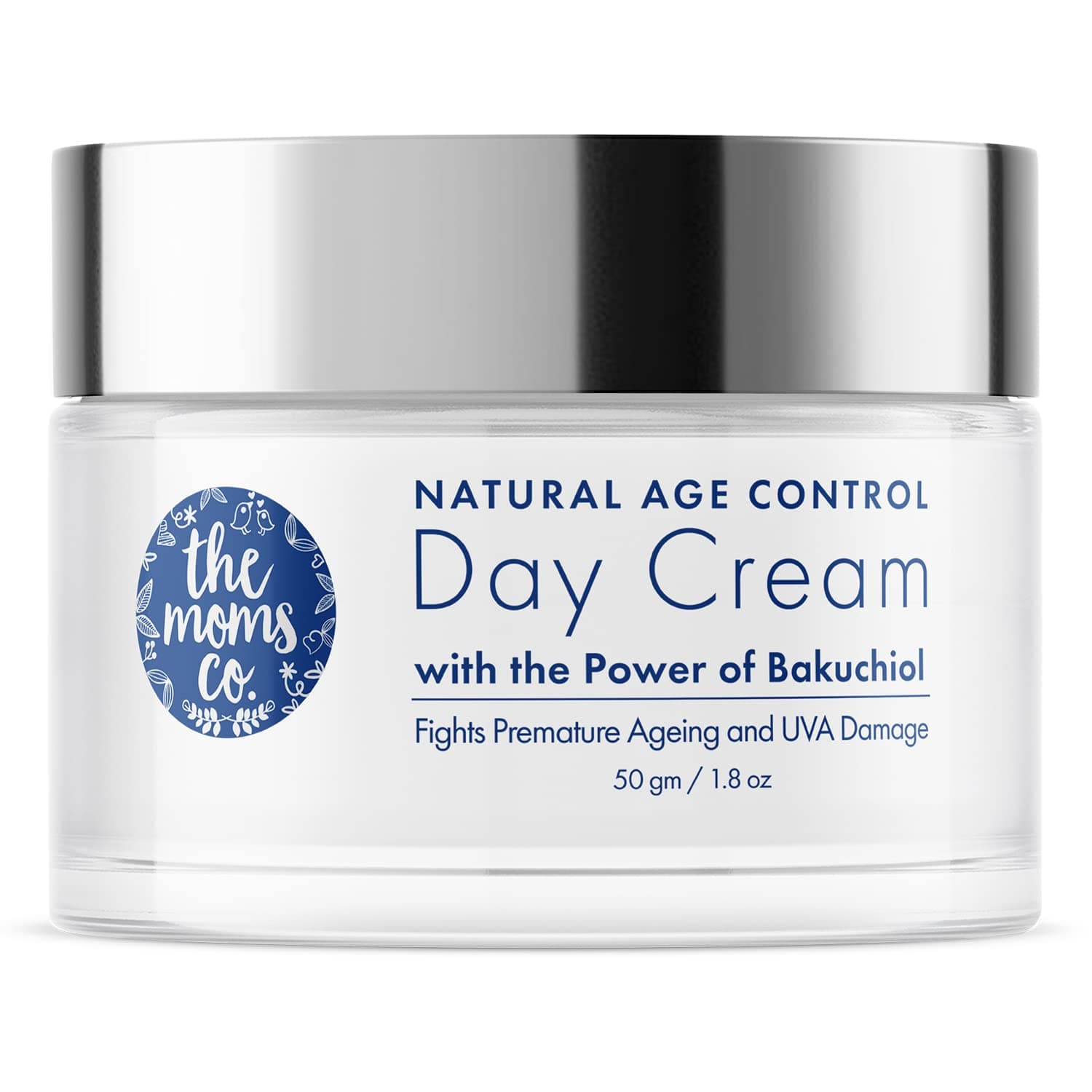 The Moms Co. Natural Age Control Day Face Cream | With Bakuchiol (Natural Retinol), Hyaluronic Acid | Promote Collagen Production | Anti-Ageing Cream for Women & Men | For Fine Lines, Wrinkles & Sun Damage | 50g