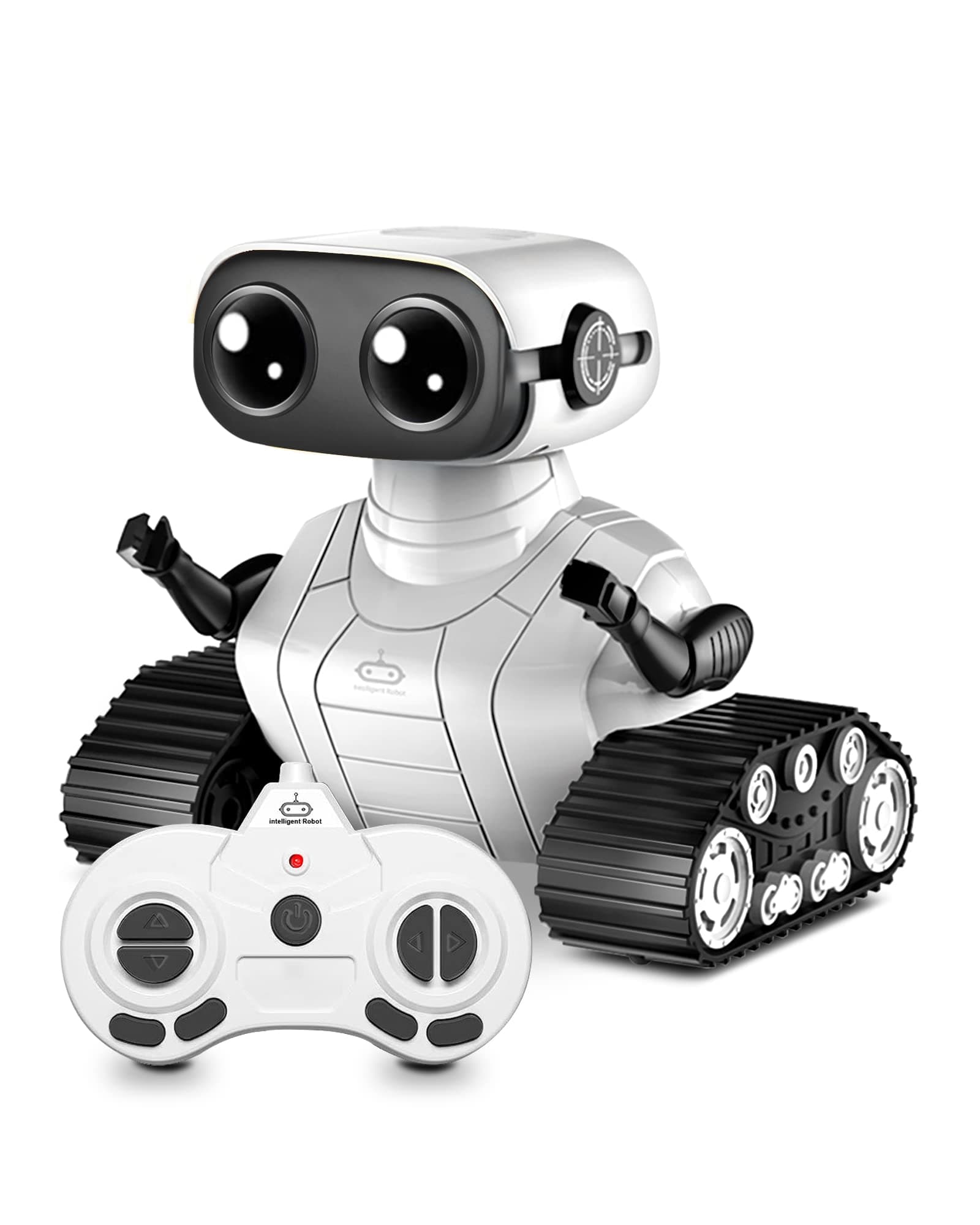 US-VIVIV Robot Toys-Upgraded Kids Toys Remote Control Robot Small Superb Fun Toy for Boys Age 3-8, with Music Shiny Big Eyes Long Distance Control Rechargeable Child Toy Gifts White