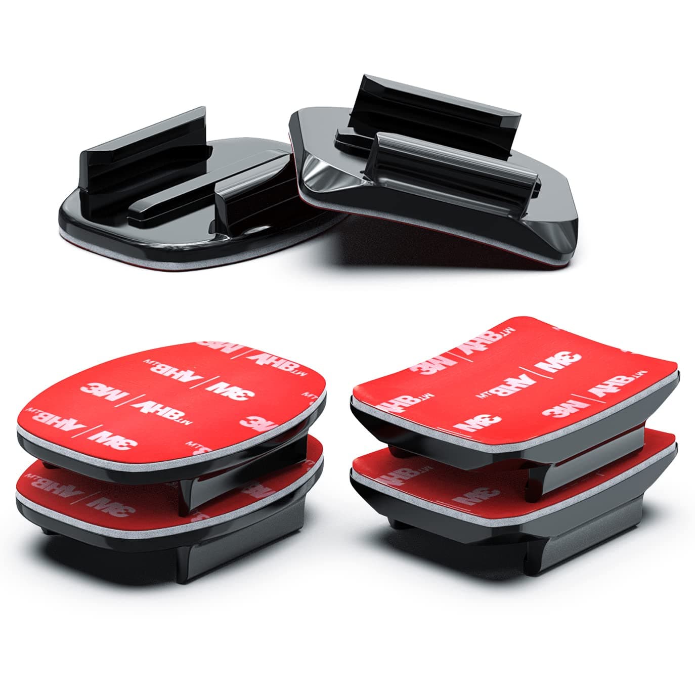 Wealpe Adhesive Helmet Mount Sticky Flat Curved 3M Mounts Compatible with GoPro Hero 10, 9, 8, 7, Max, Fusion, Hero (2018), 6, 5, 4, Session, 3+, 3, 2, 1 Cameras