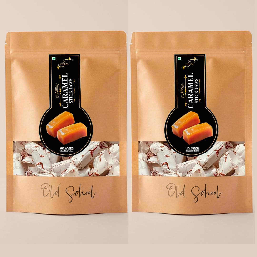 LASUGAR Caramel toffee, 500 grams Stick Jaws, Butter Toffee, Creamy Toffees, Soft and Tasty (Pack of 2, 250 gram each)