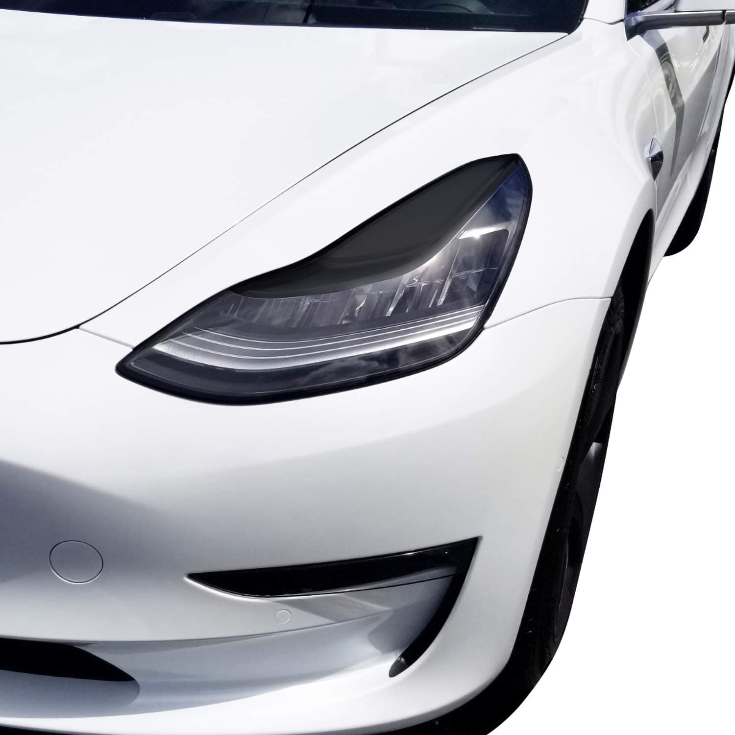 Head Light Eyelid Tint Kit Compatible with and Fits Tesla Model 3 2017-2023, Dark Smoke