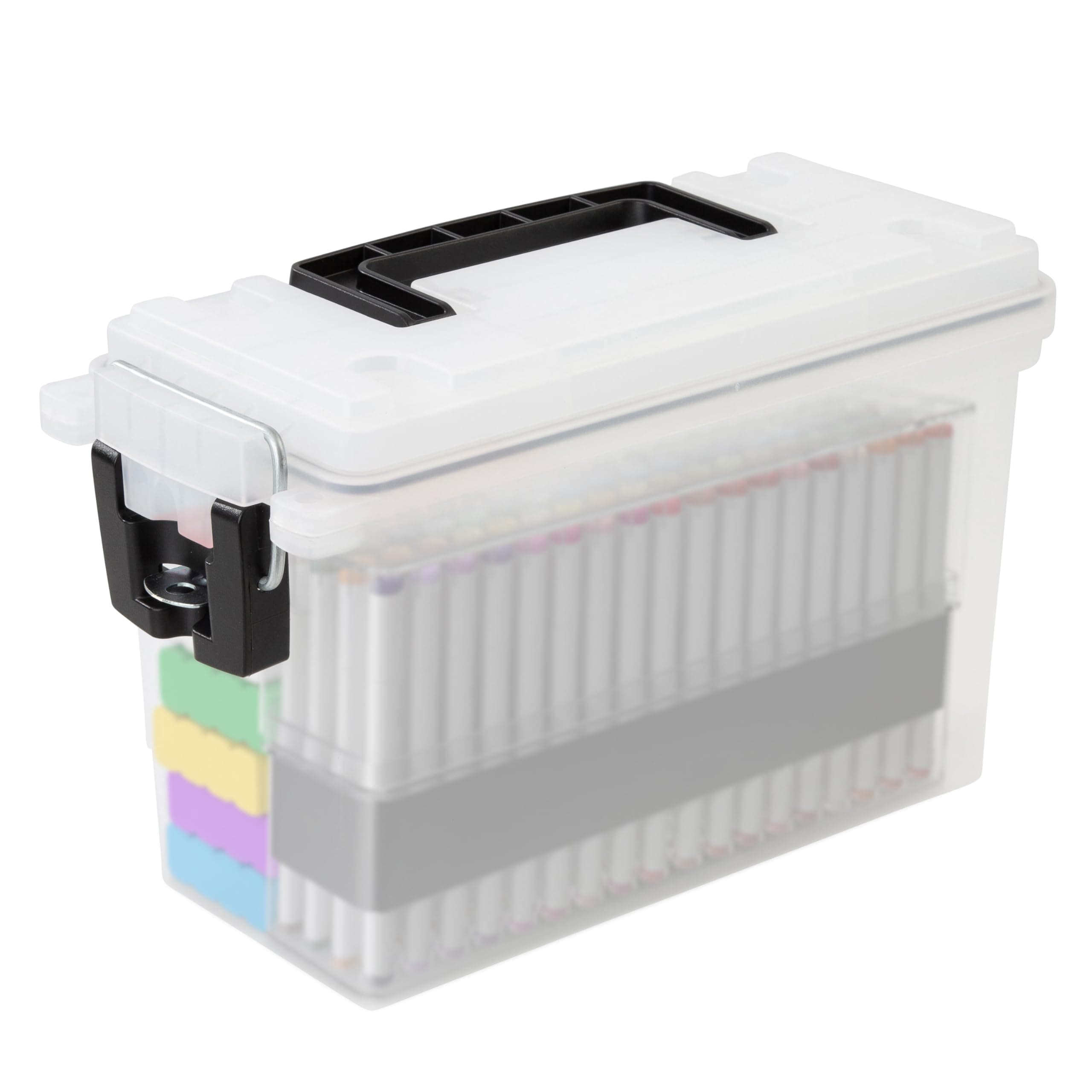 Sheffield 12635 Ammo Storage Box, Stackable .30 Cal Field Boxes, Water and Dust Resistant, Lockable Storage Box with Handle, Secures Hunting Gear, Supplies, and Bullets, Made in USA, Frost, 1-Pack