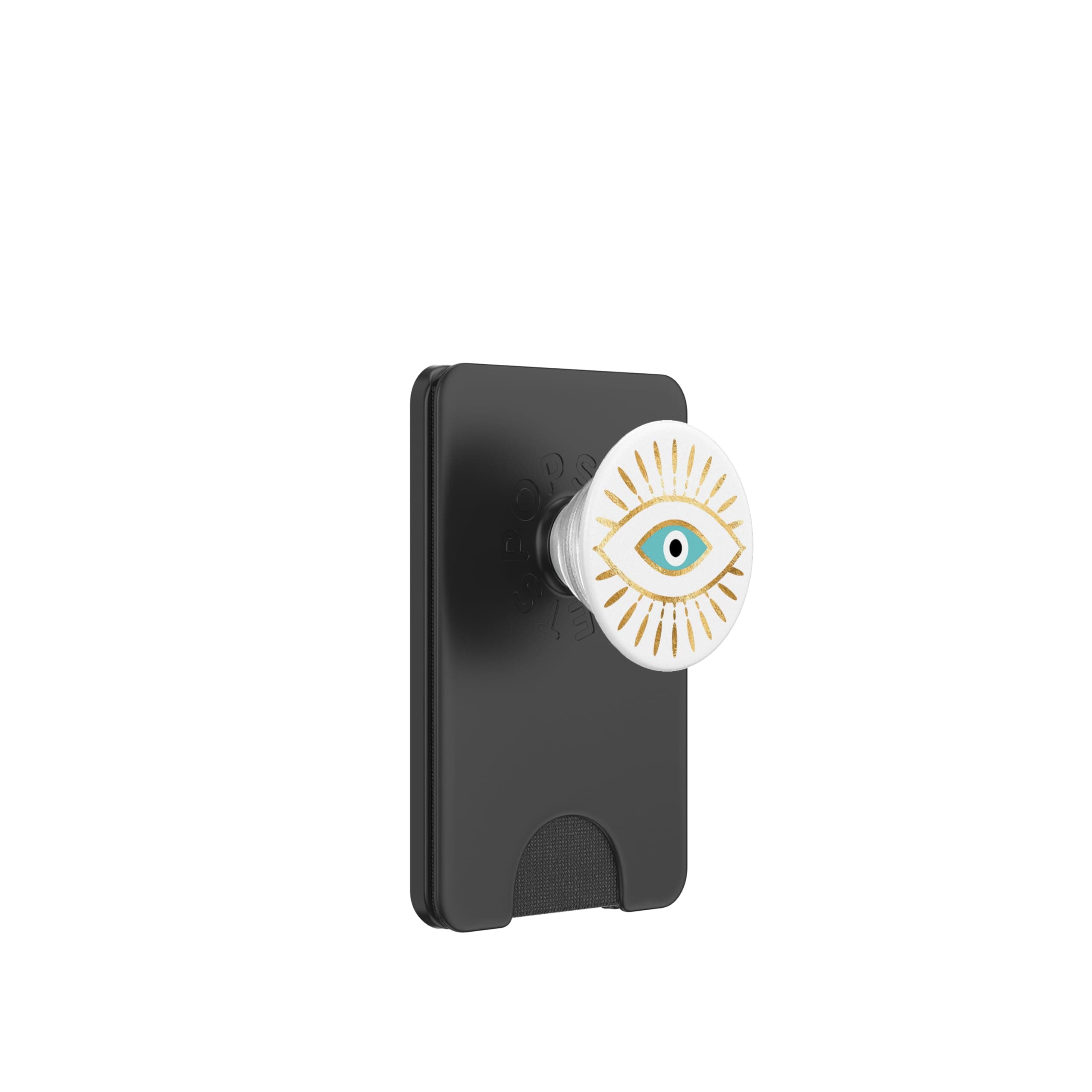 Gold Lash and Teal Evil Eye Greek Mati PopSockets PopWallet for MagSafe