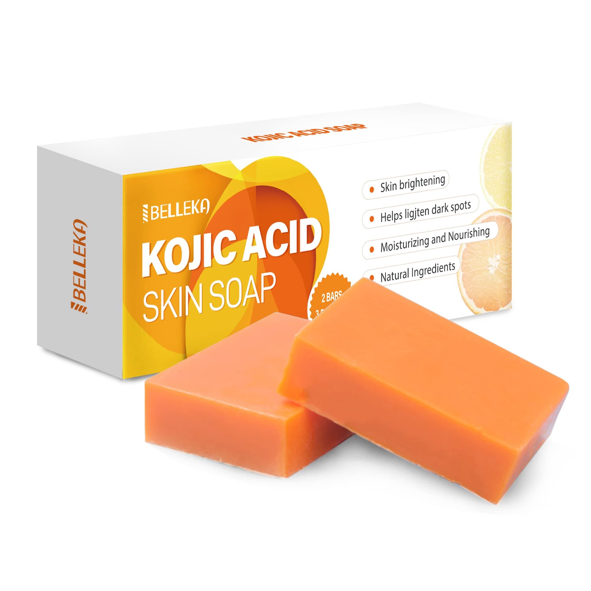 Kojic Acid Soap, Kojic Acid Soap Skin Lightening, Kojic Acid Soap for Hyperpigmentation, Even Skin Tone,2 Bars with Rich Kojic Acid, Vitamin C and Natural Ingredients, Excellent Gift Set for Friend and Family