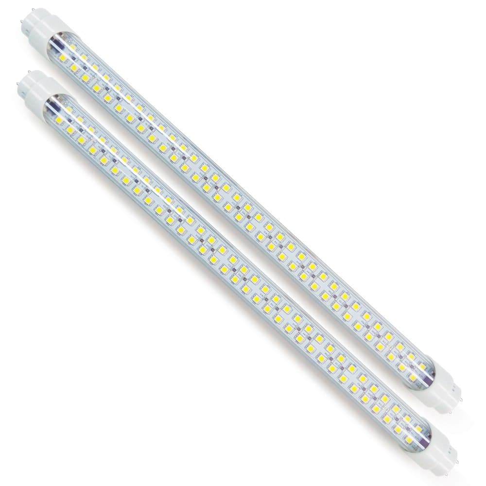 Duo-Pack of Eco-LED® Plug-&-Play dimmable 18" tubes in Cold White, T8 for 12V DC installation. (LT8-CWM2)