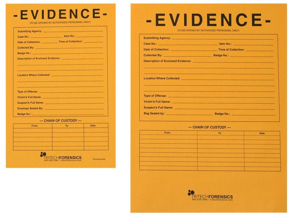 Evidence envelopes kraft 6.5" X 9.5"