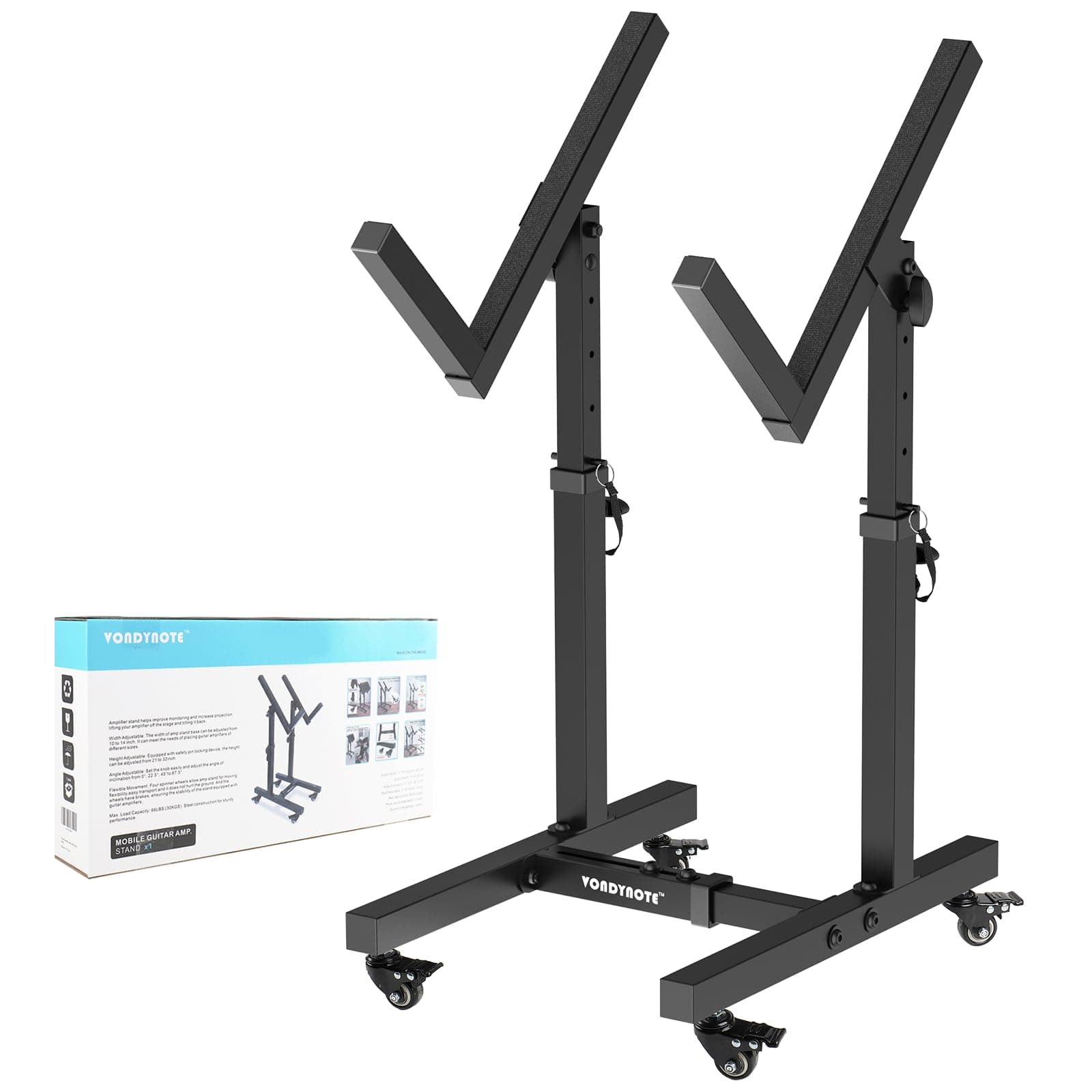 Adjustable Mobile Guitar Amplifier & Speaker Cabinet Tilt Stands