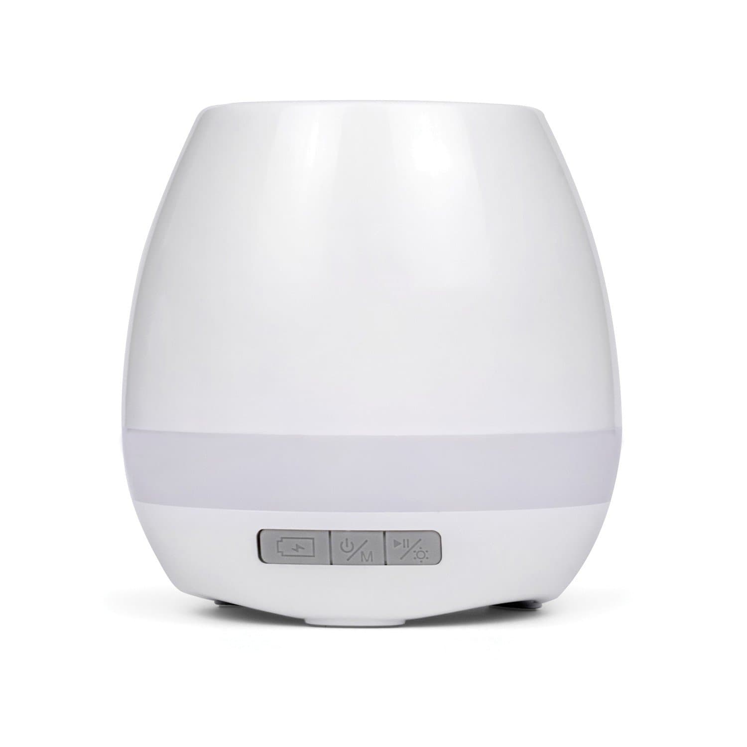 Thumbs Up UK, Plant Pot Speaker, Bright Multicolored LED Lights, 7 Built-in Songs, White